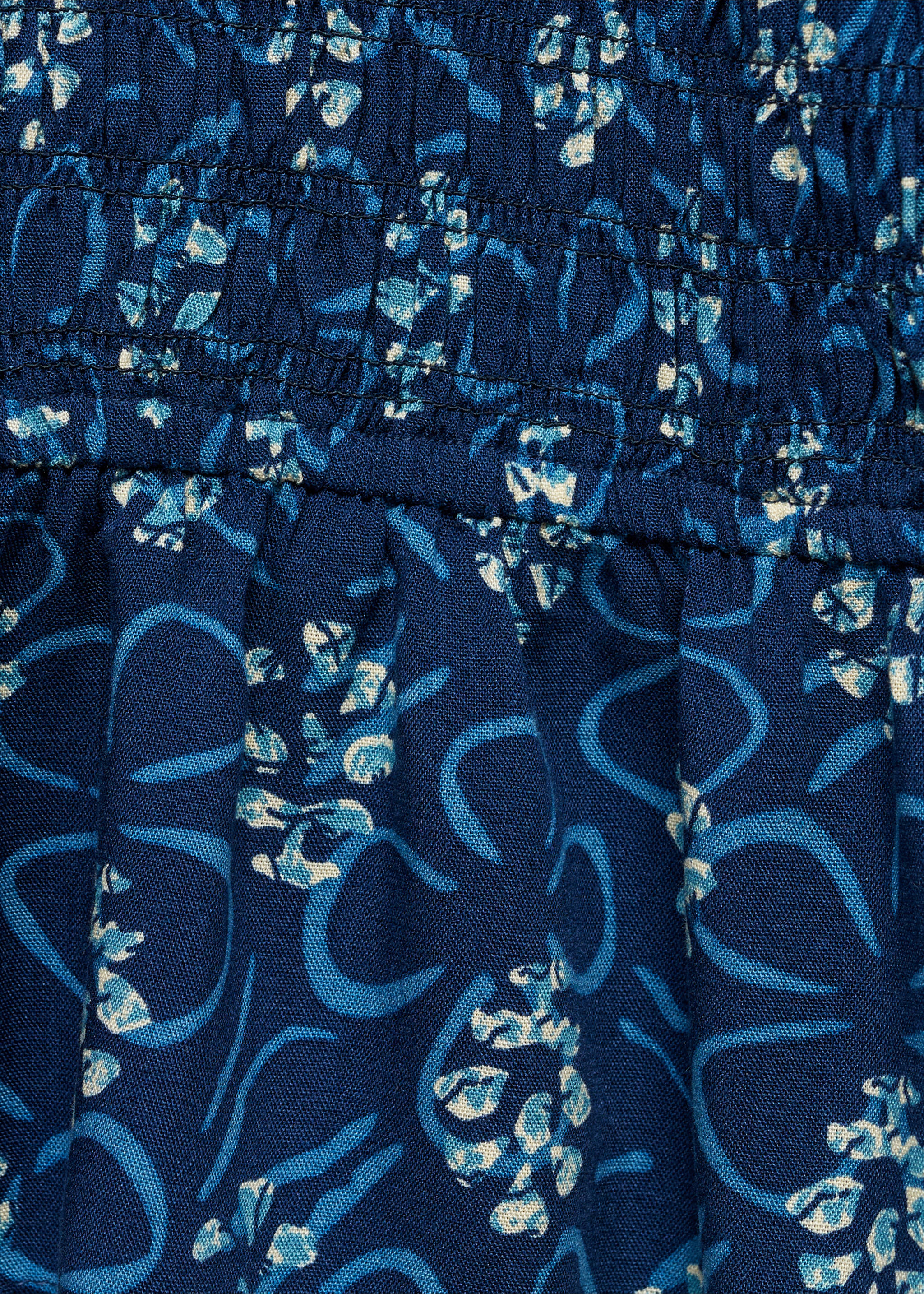 Printed ruched dress - Details of the article 0, Dark Navy. Ref: 77044787-00.