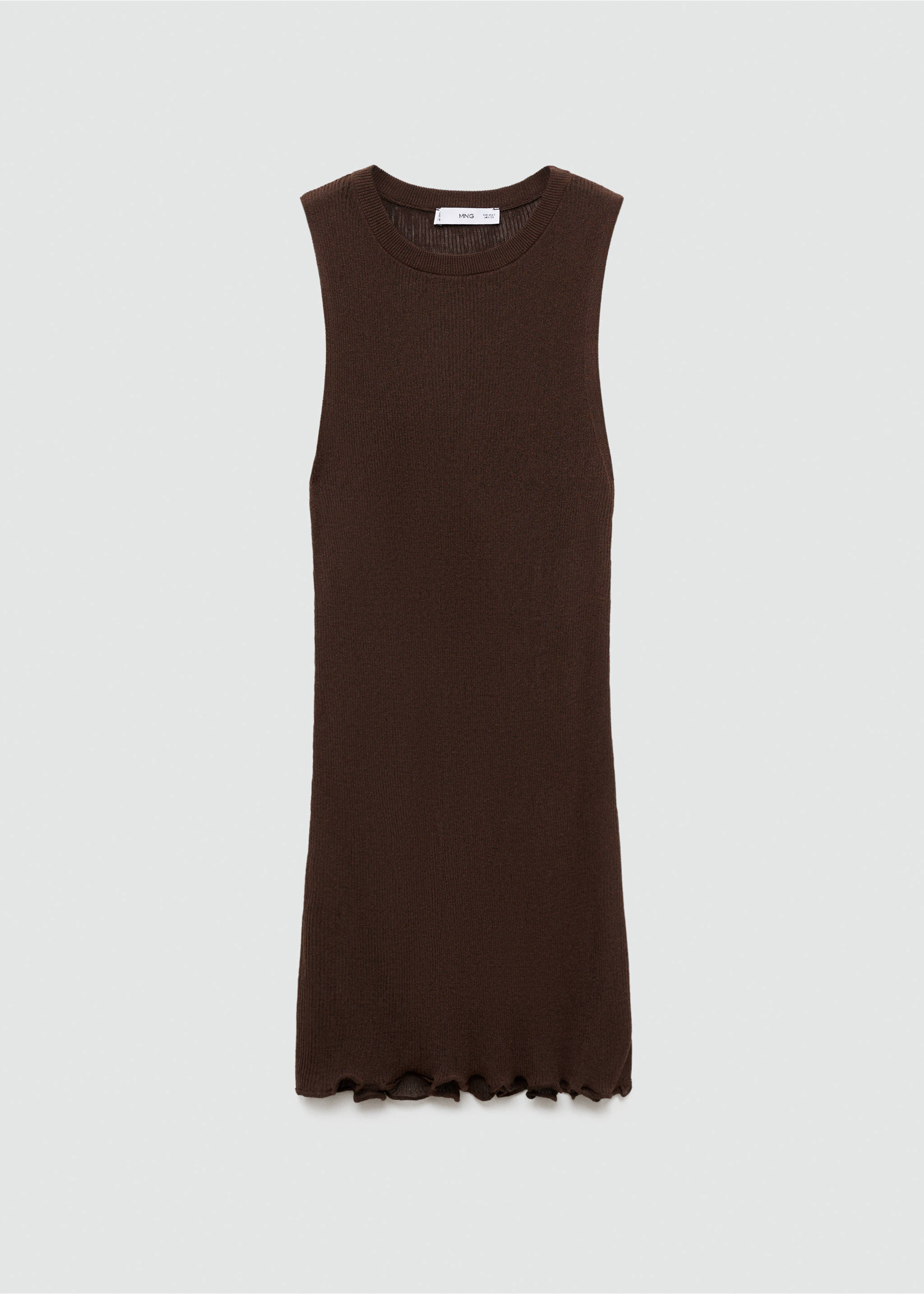 Short knitted dress - Article without model, Brown. Ref: 77044791-00.