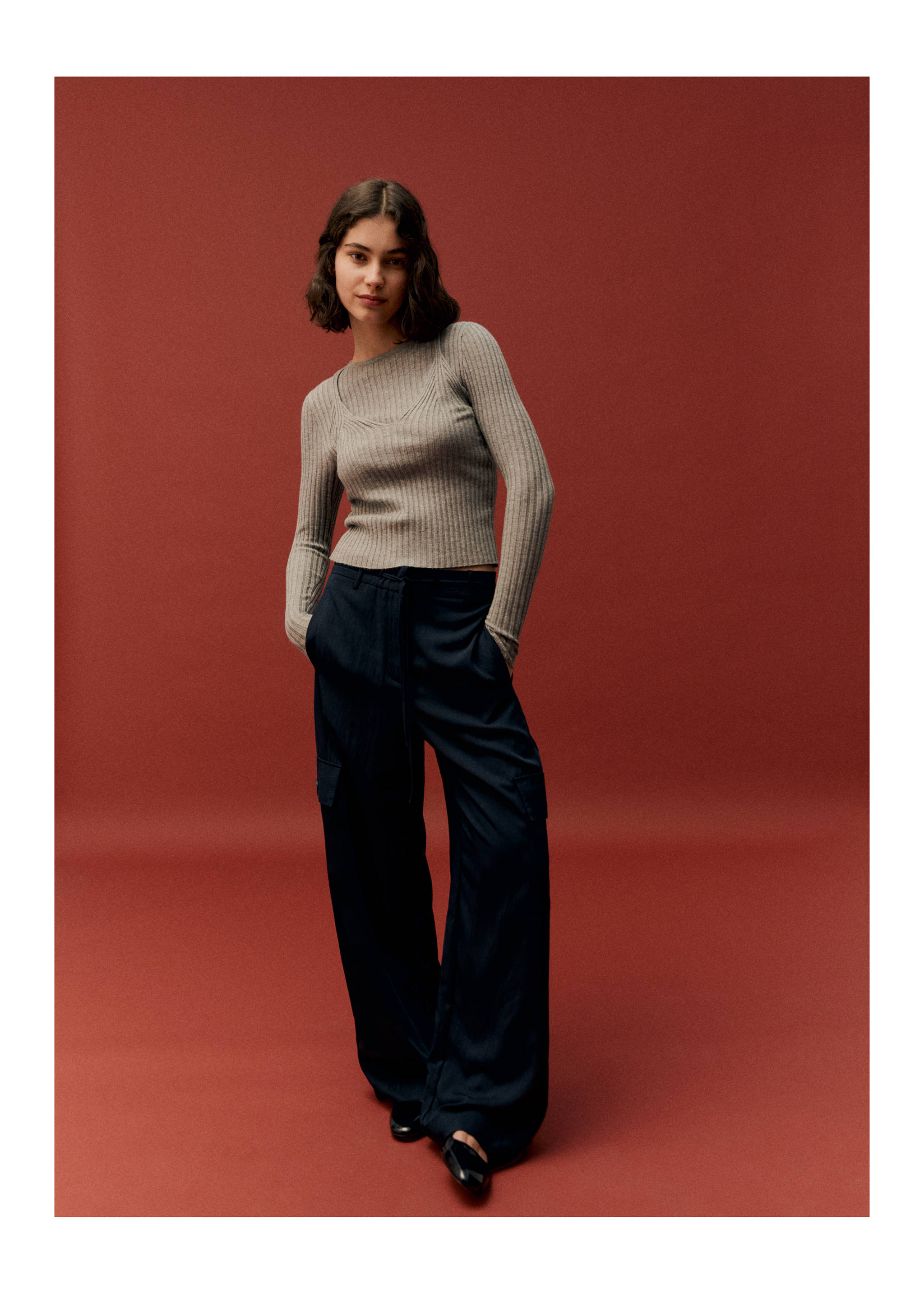 Fließende Cargohose - Detail des Artikels 5, Dunkles Marineblau. Ref: 77044792-00.