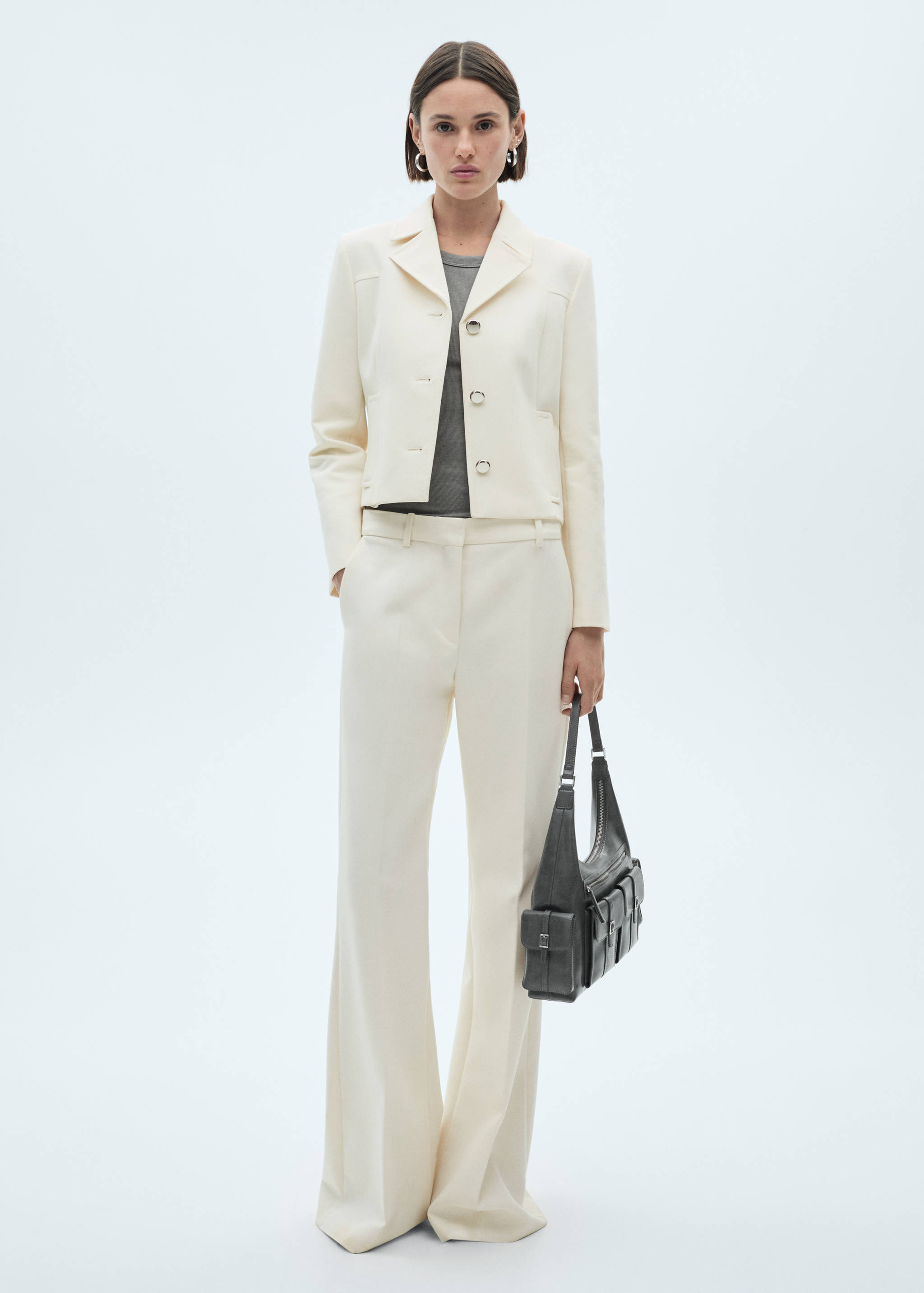 Jacket with lapels and metal buttons - General plane