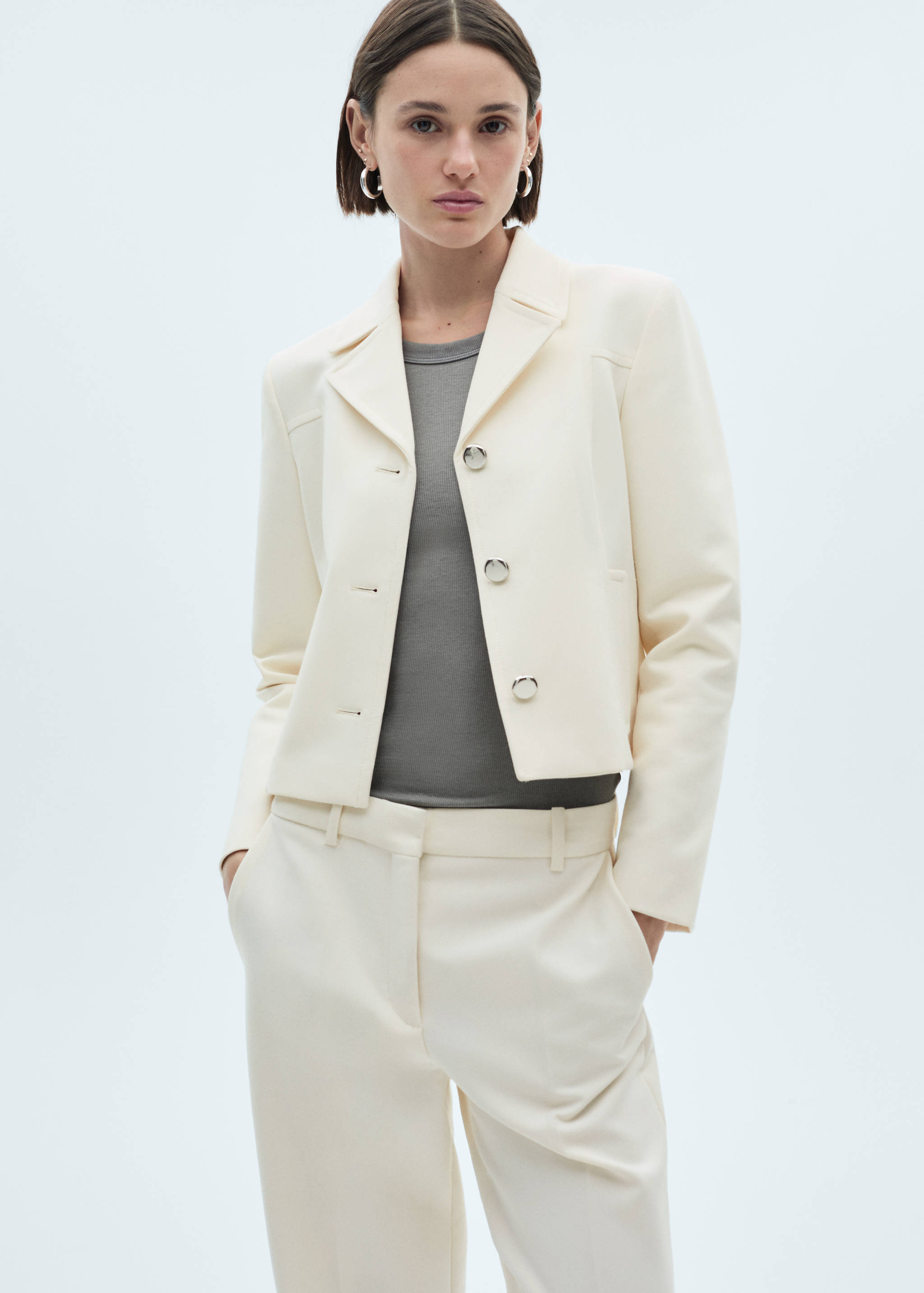 Jacket with lapels and metal buttons - Medium plane