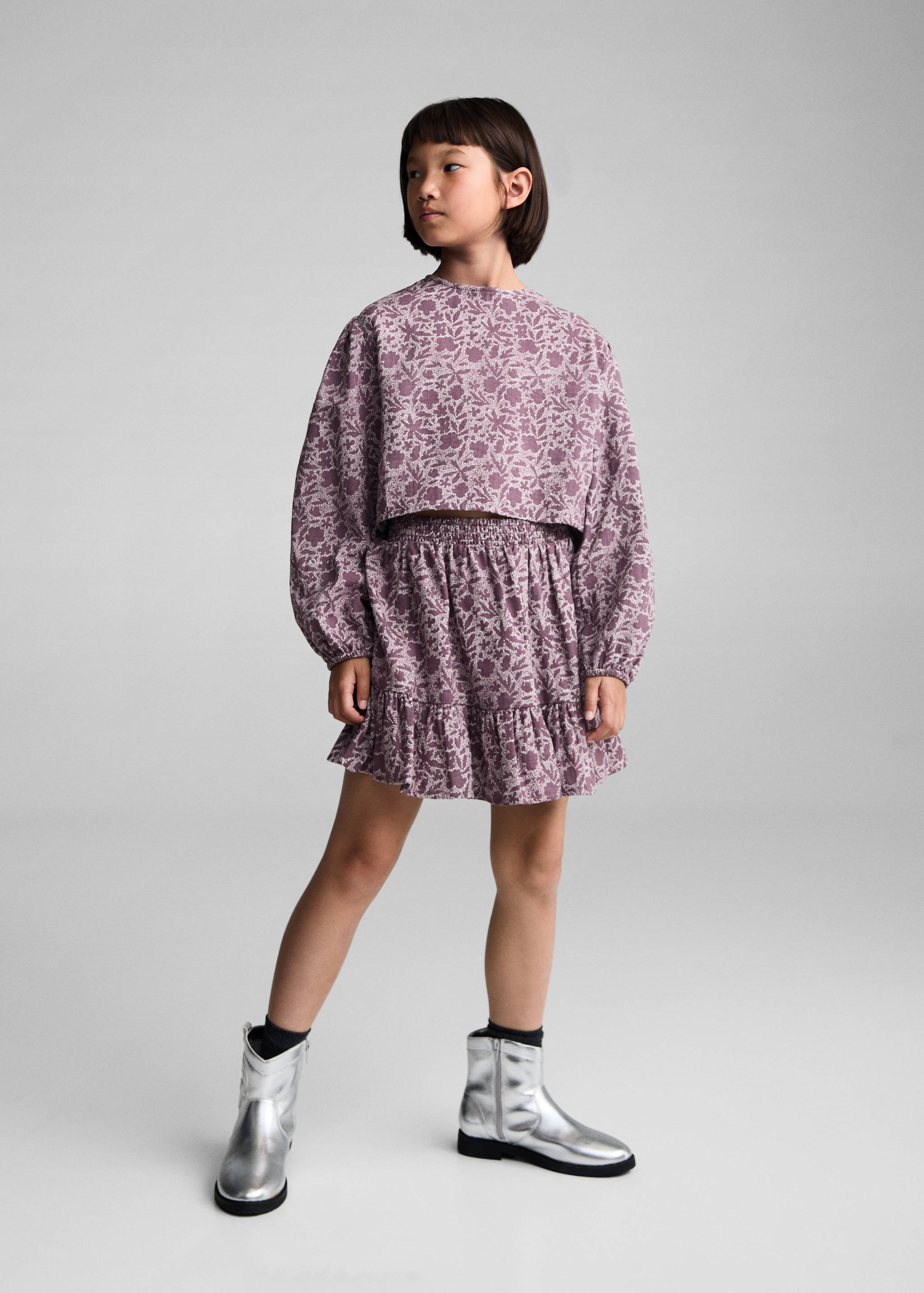 Printed ruffle skirt - General plane