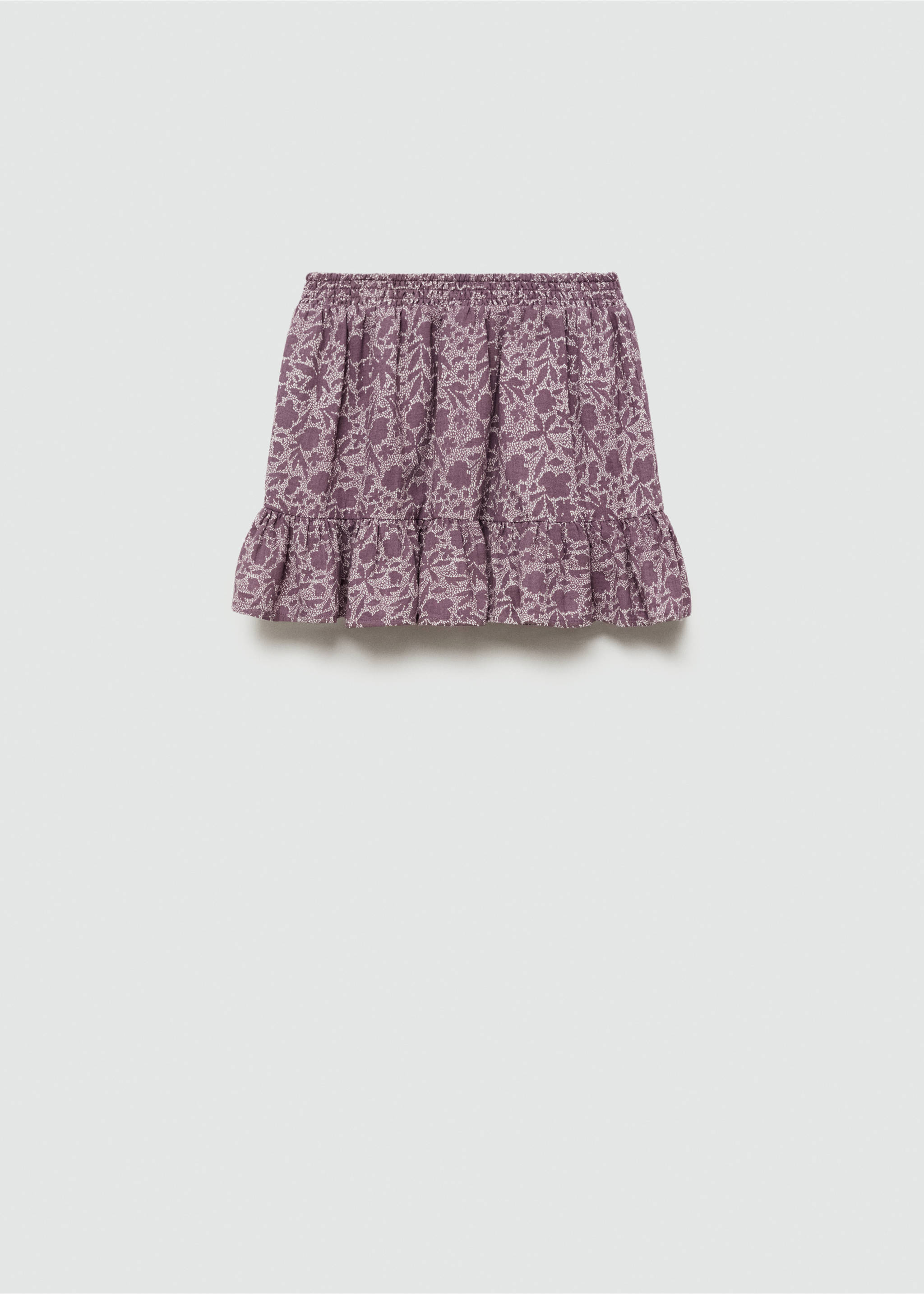 Printed ruffle skirt - Reverse of the article, Maroon. Ref: 77044796-00.