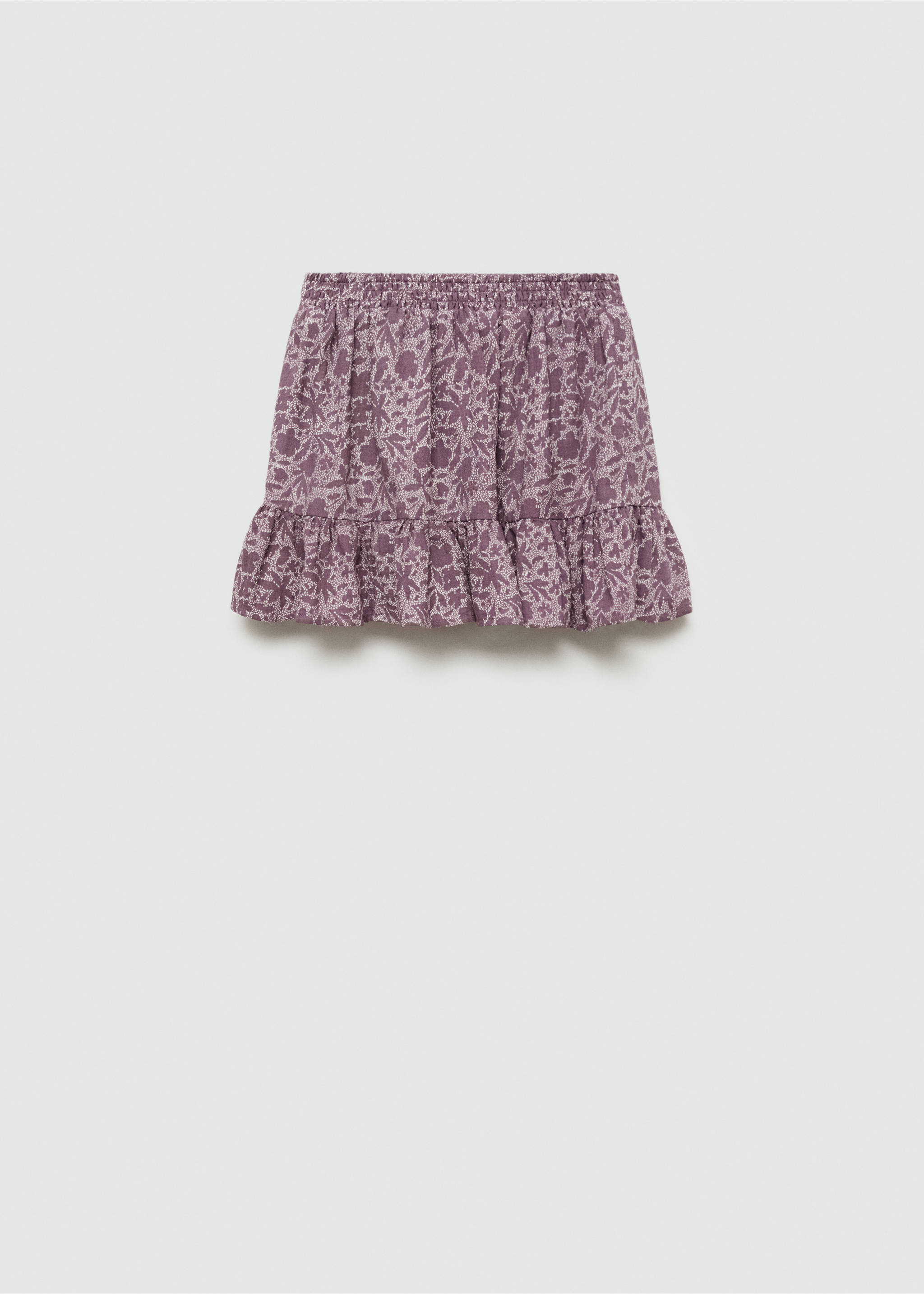 Printed ruffle skirt - Article without model, Maroon. Ref: 77044796-00.