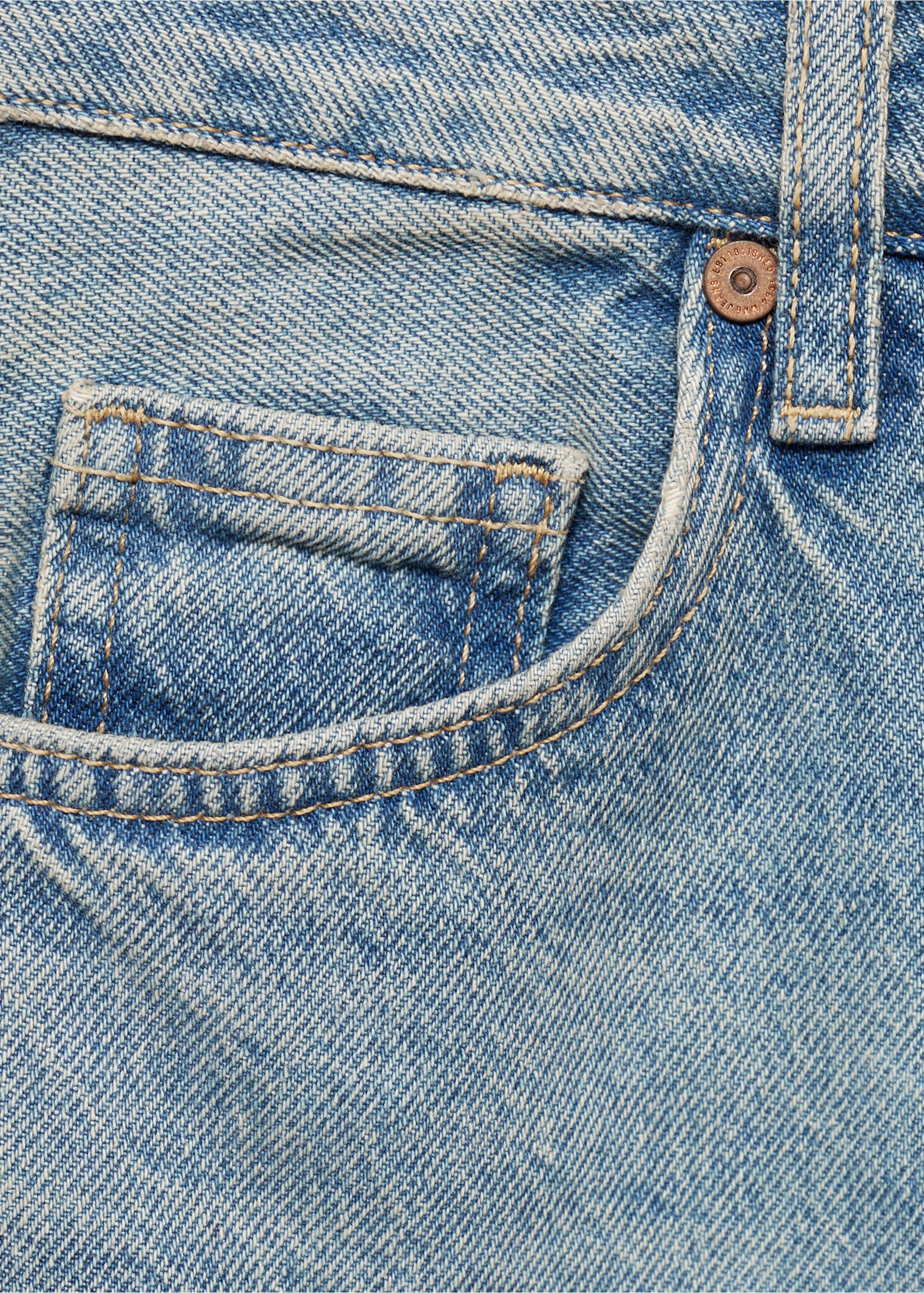 Raka jeans låg midja - Detaljer om artikeln 8, Ljus Vintage Blå. Ref: 77044797-00.