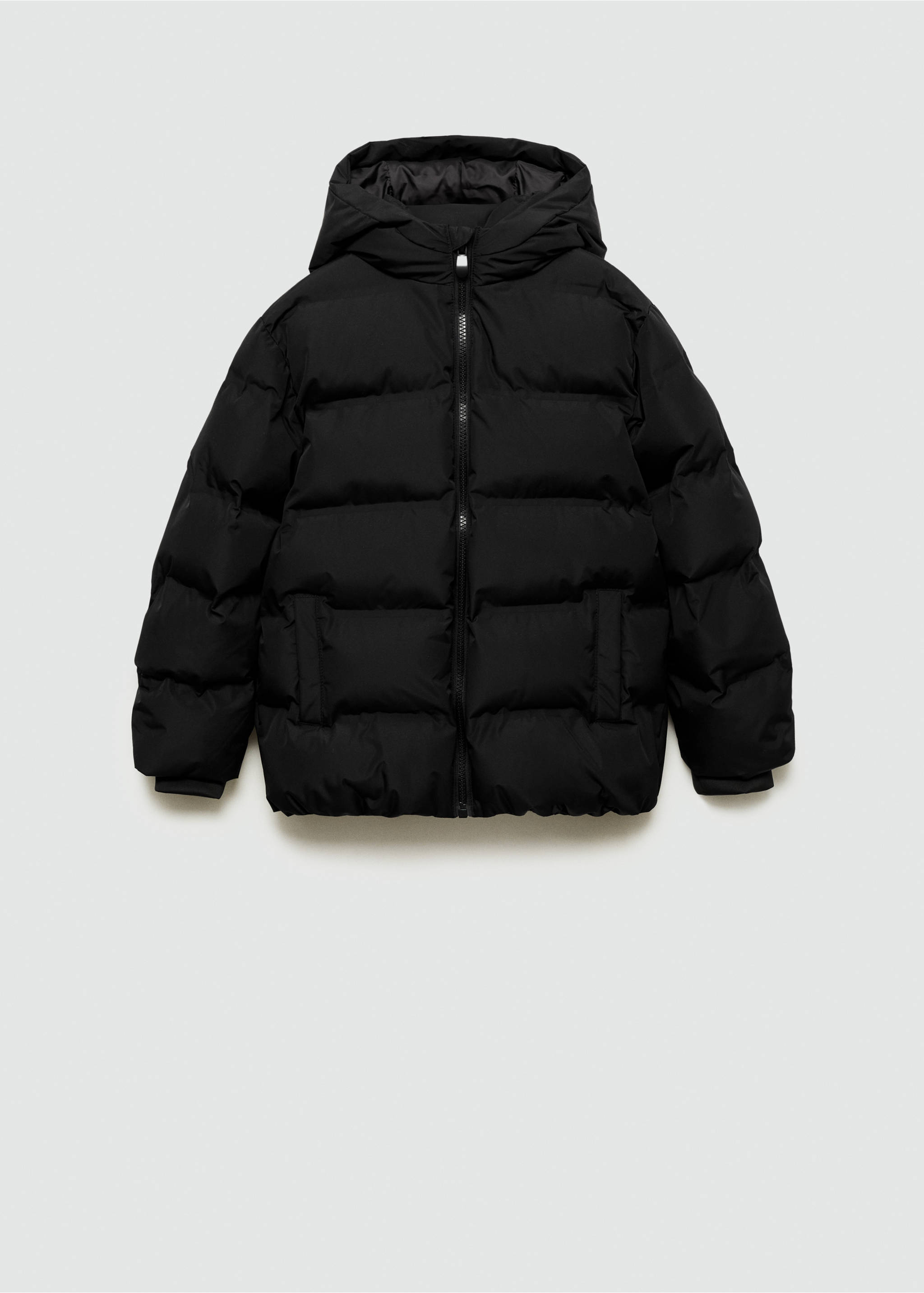 Hood puffer coat - Article without model, Black. Ref: 77045147-00.