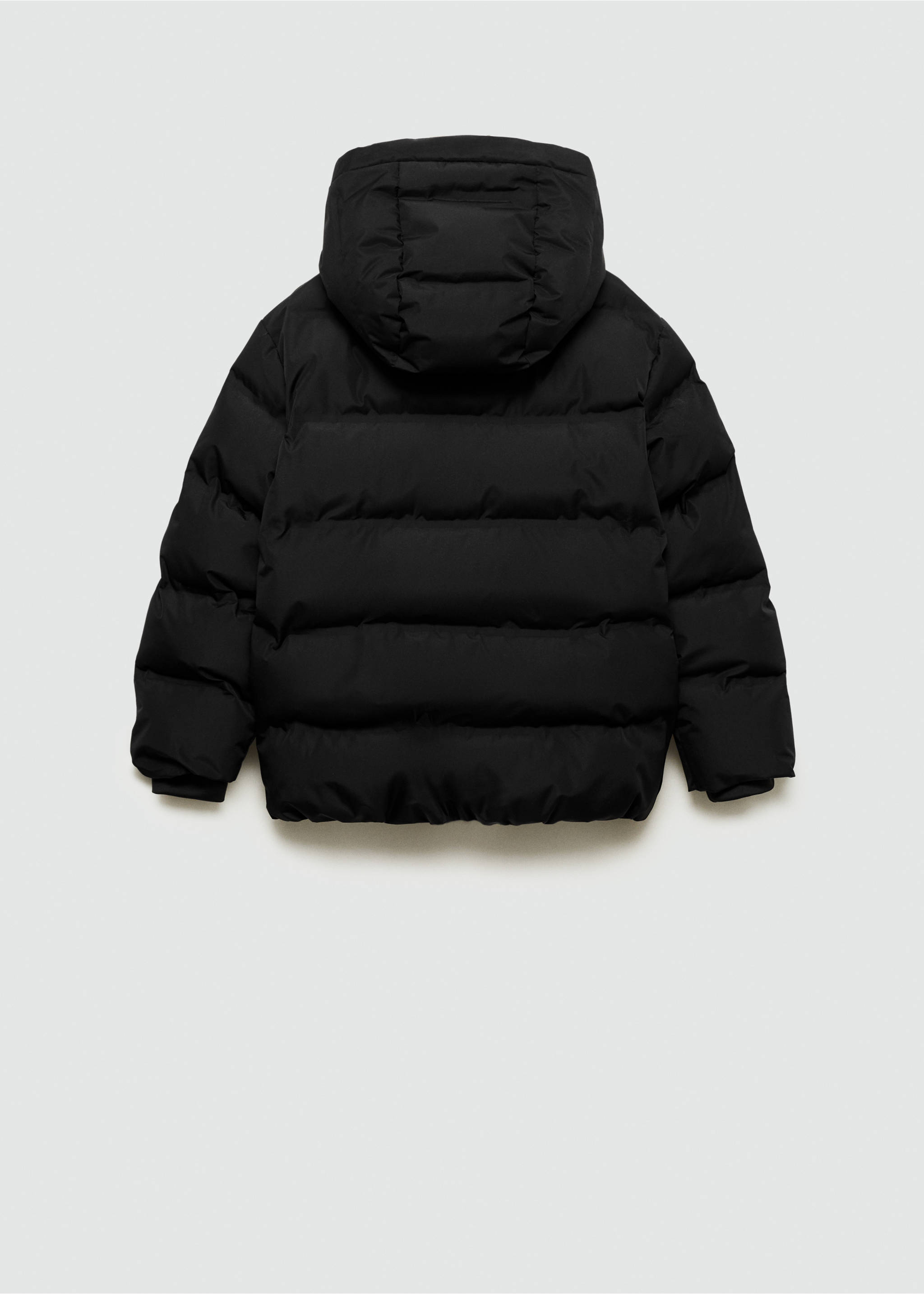 Hood puffer coat - Reverse of the article, Black. Ref: 77045147-00.
