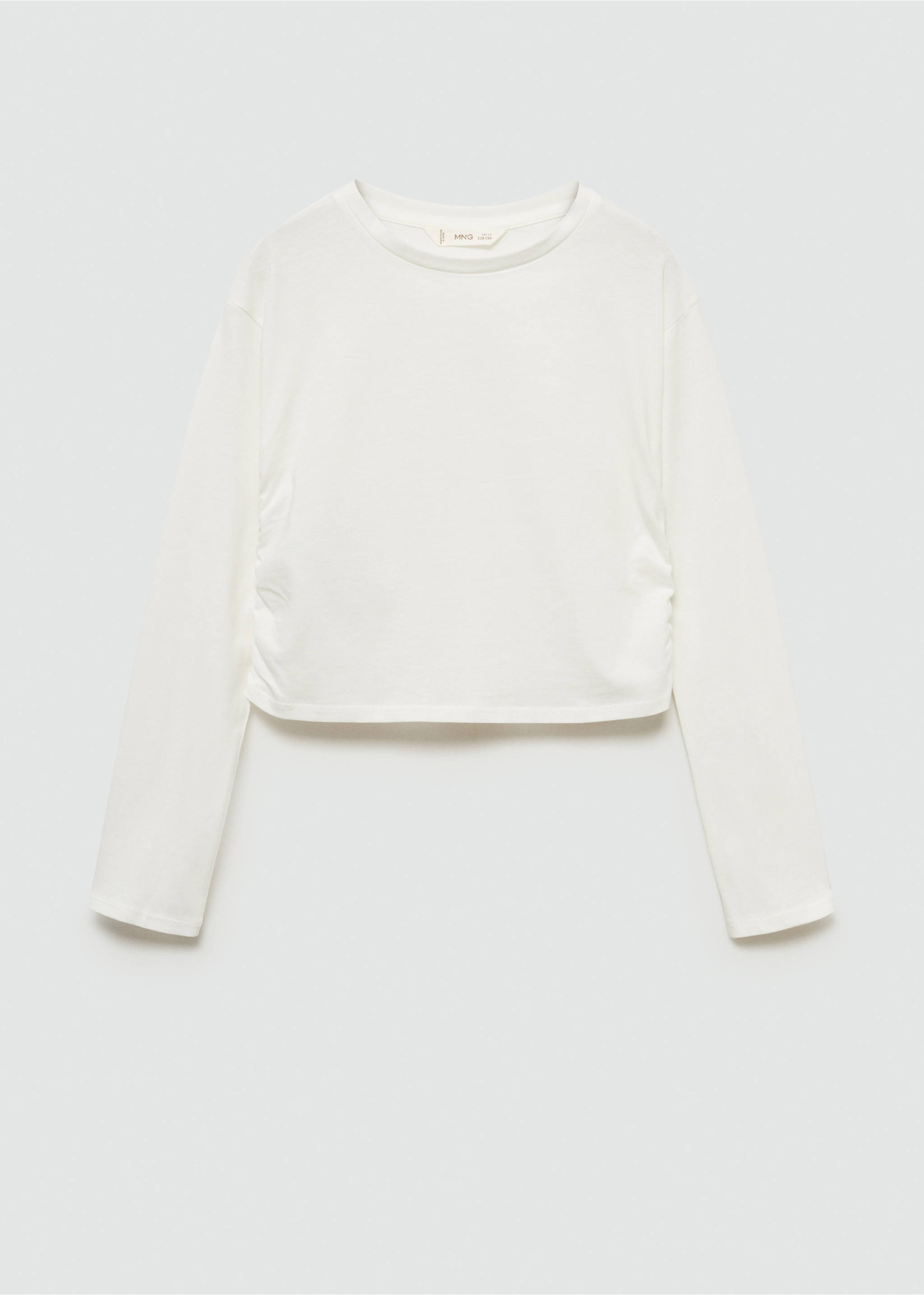 T-shirt détail froncé - Article sans modèle, Blanc cassé. Ref: 77045151-00.