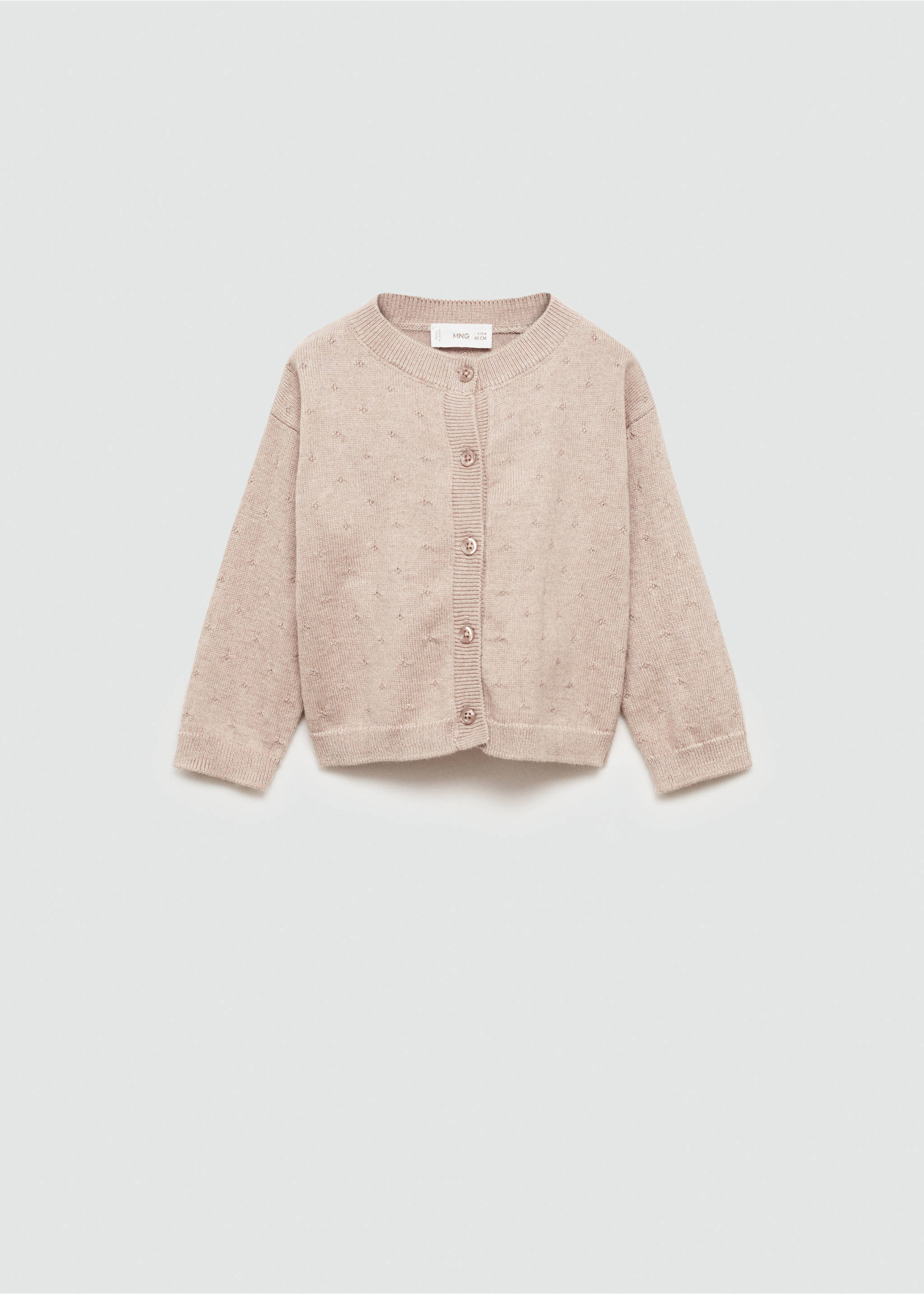 Button knit cardigan - Article without model, Sand. Ref: 77045152-00.