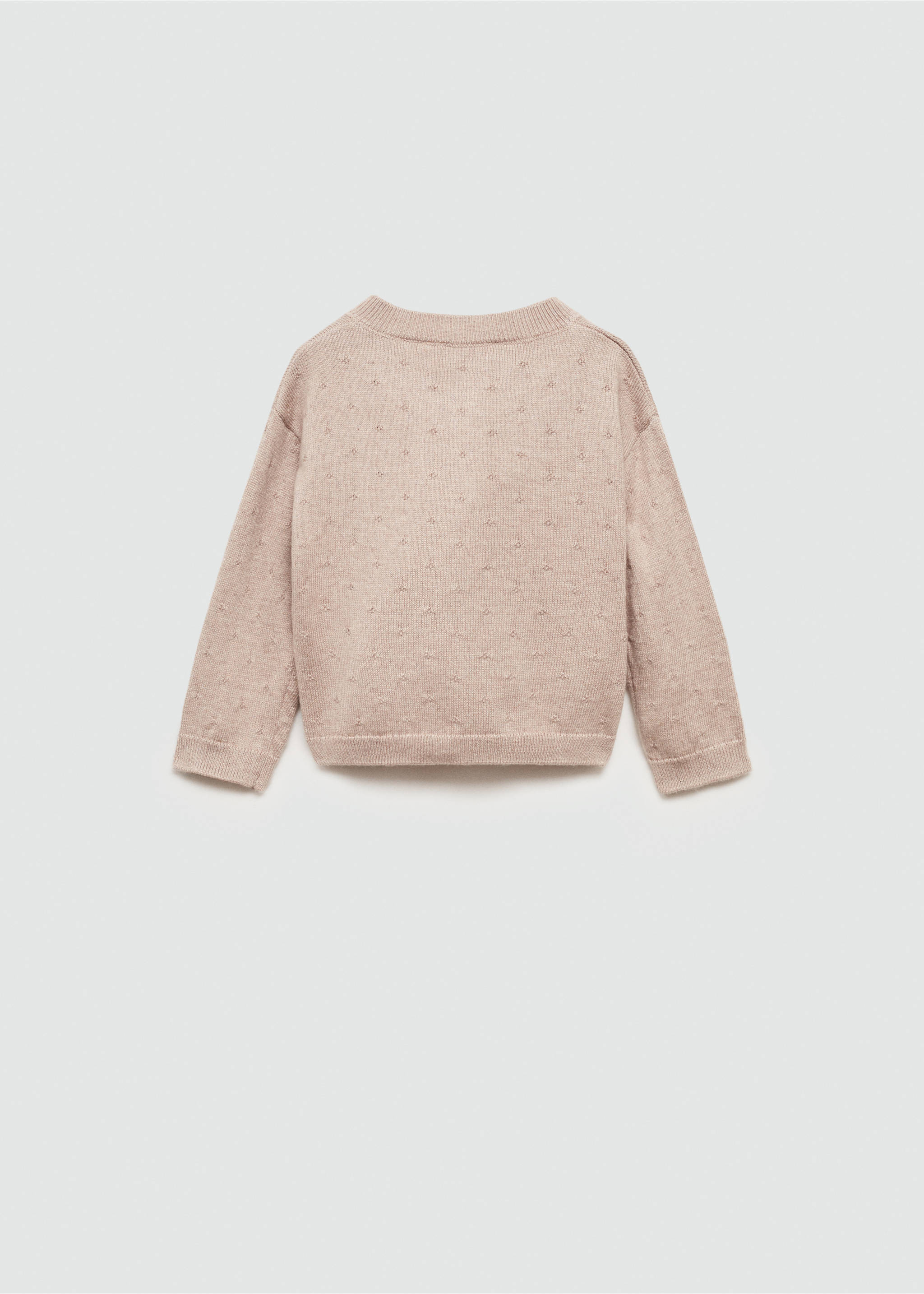 Button knit cardigan - Reverse of the article, Sand. Ref: 77045152-00.