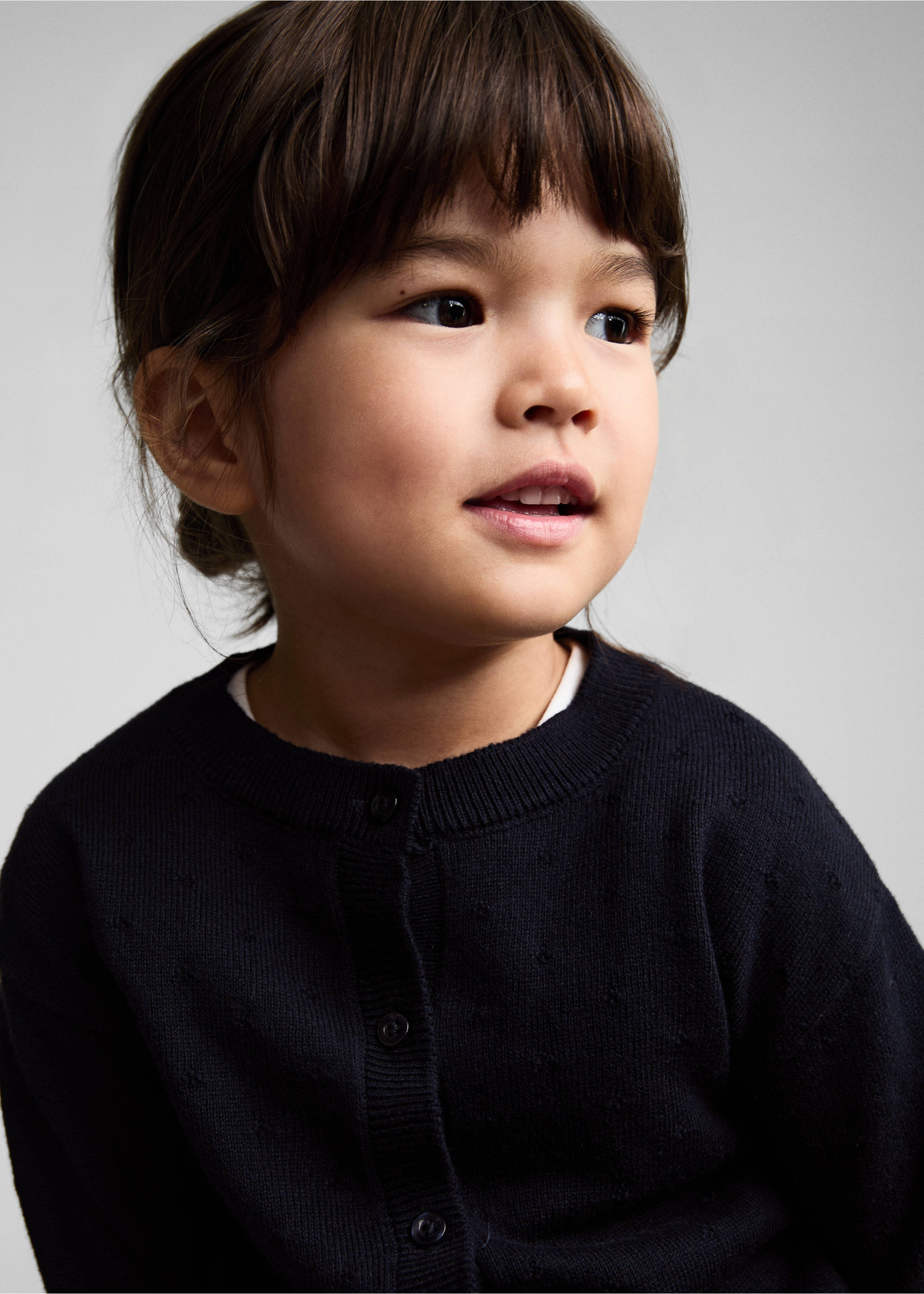 Button knit cardigan - Details of the article 1, Dark Navy. Ref: 77045152-00.