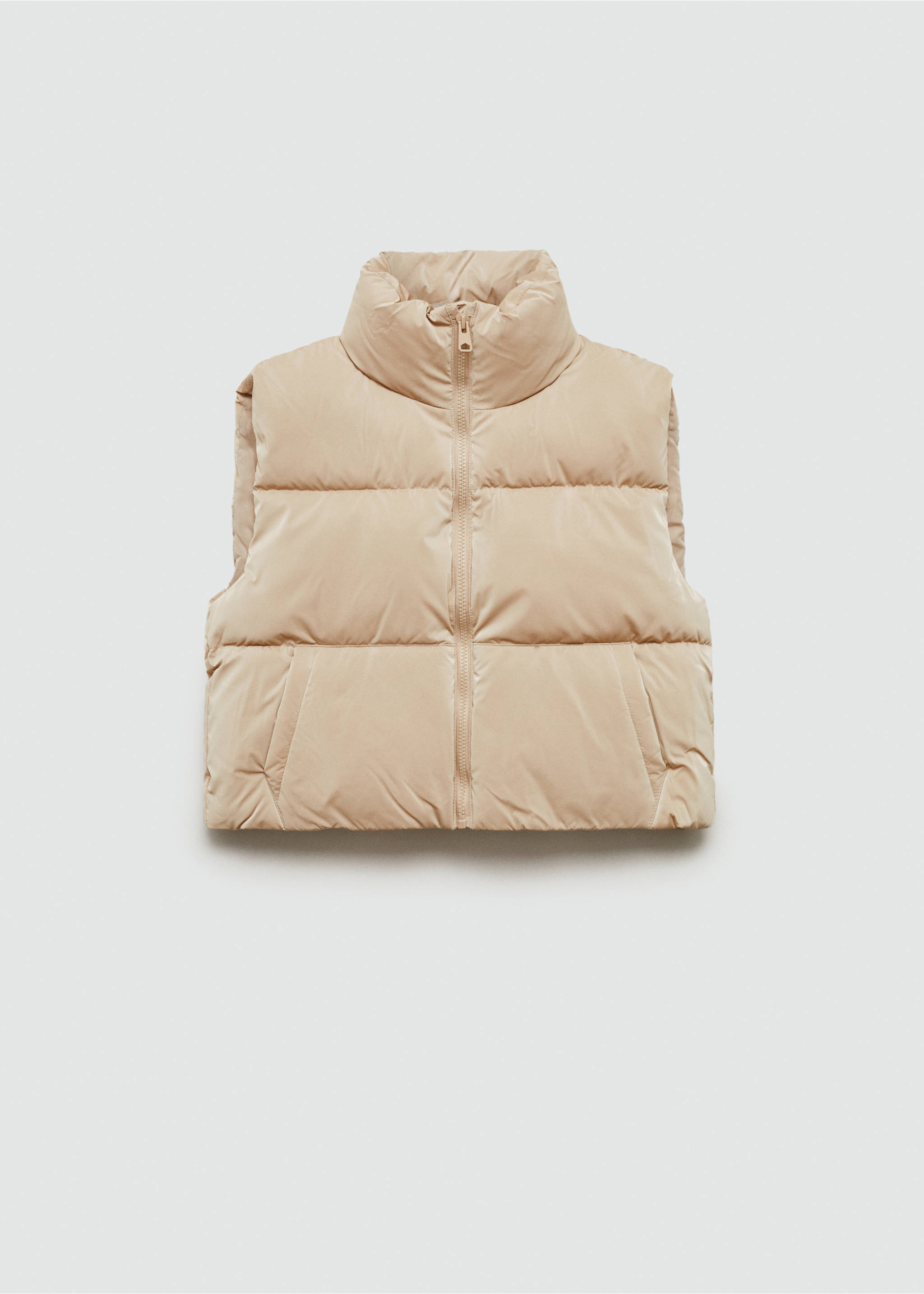 Quilted gilet with pockets - Article without model, Beige. Ref: 77045629-00.