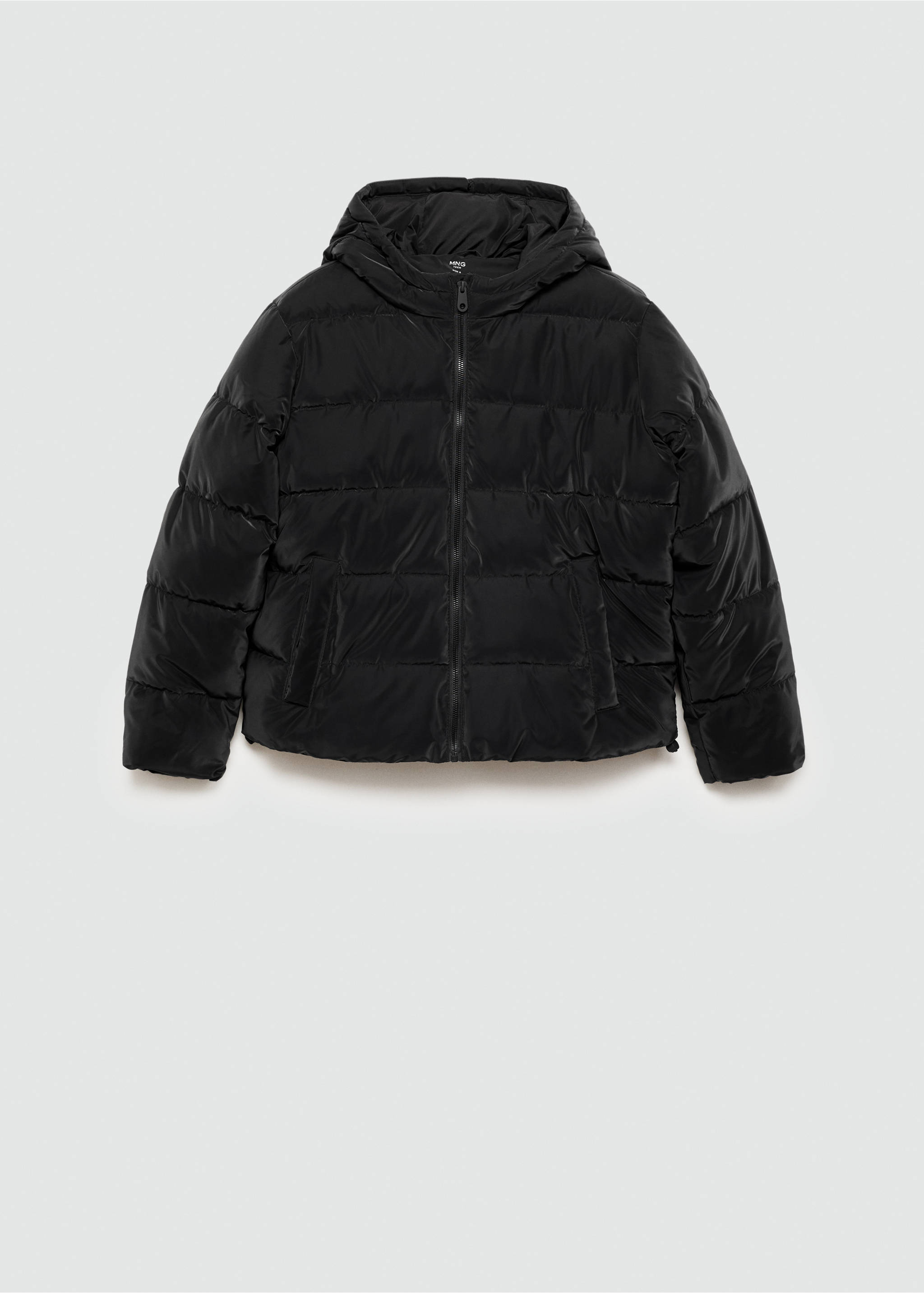 Quiltad anorak med kapuschong - Artikel utan modell, Svart. Ref: 77045630-00.