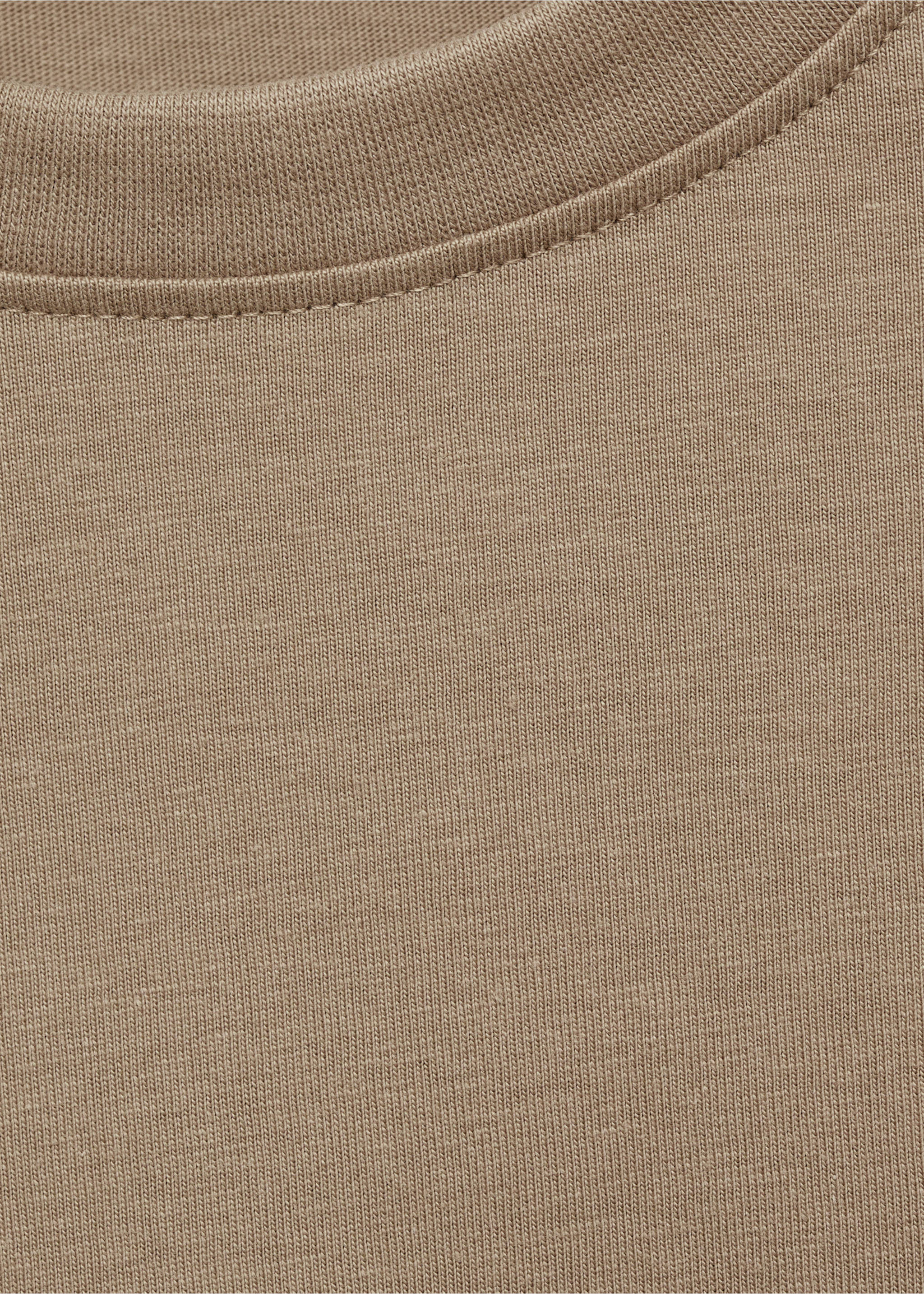 Long sleeve cotton t-shirt - Details of the article 8, Medium Brown. Ref: 77045643-00.