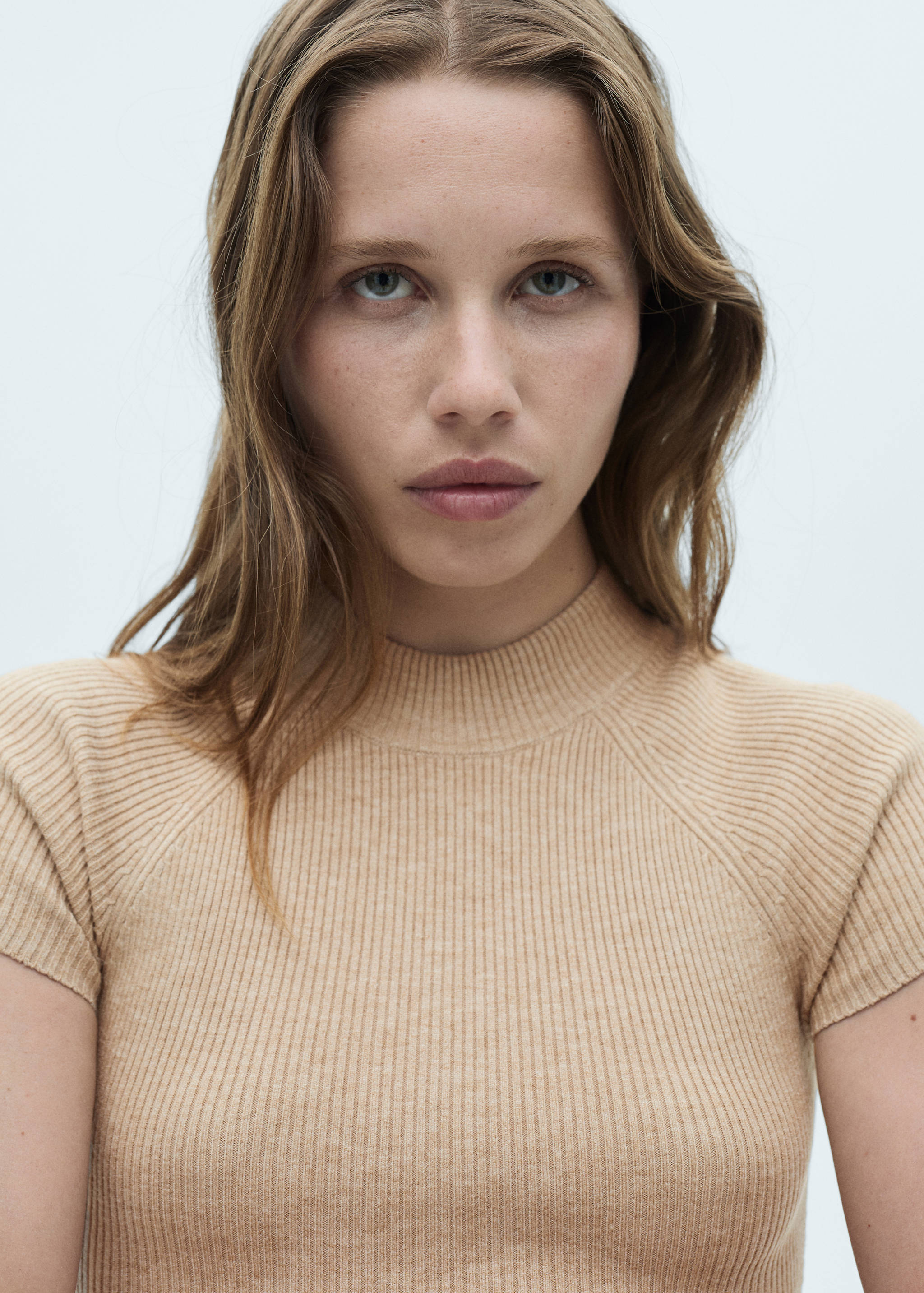 Robe maille côtelée col montant - Détail de l'article 1