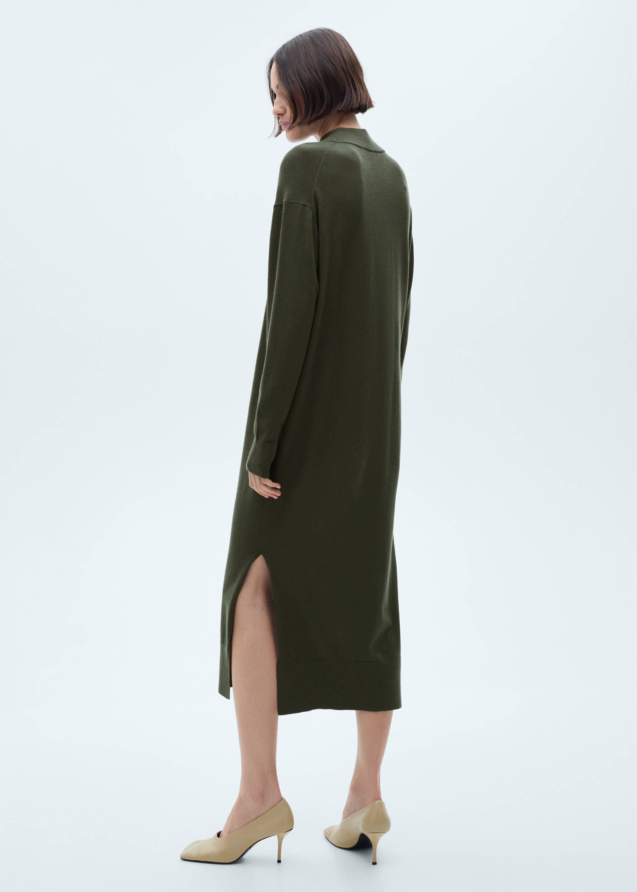 Round-neck knitted dress - Reverse of the article
