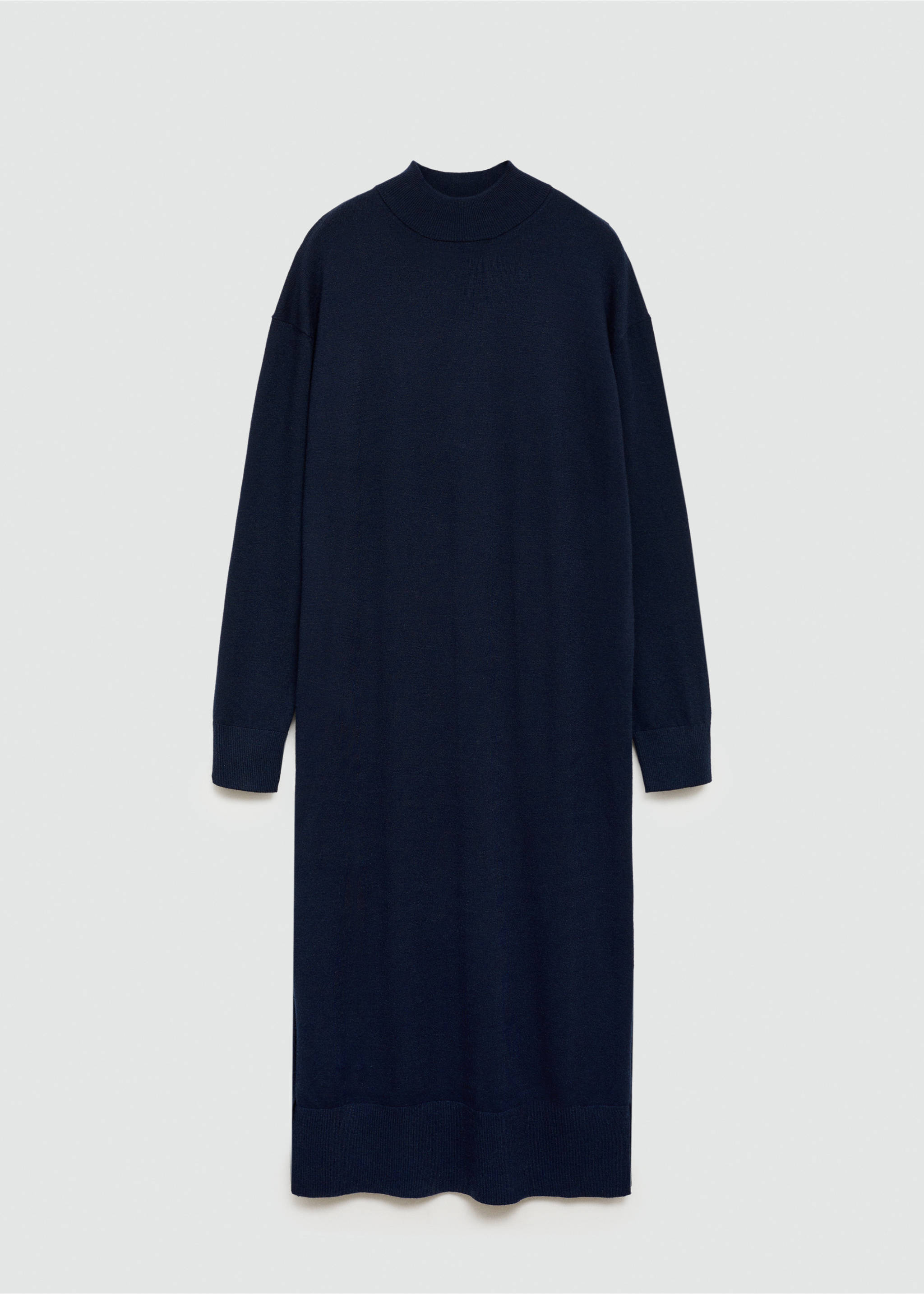 Round-neck knitted dress - Article without model, Dark Navy. Ref: 77045647-00.