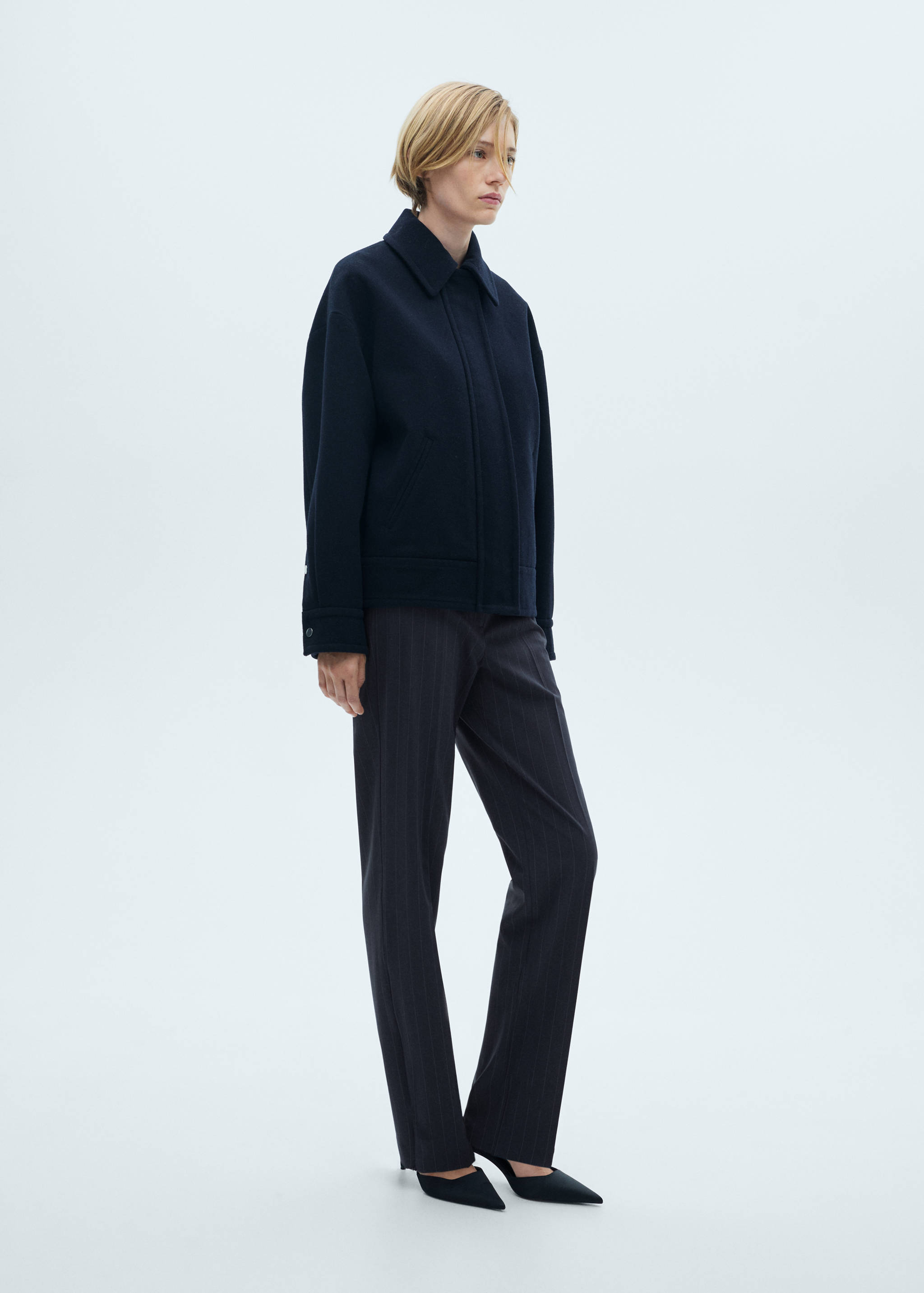 Chalk-stripe straight trousers - Details of the article 2