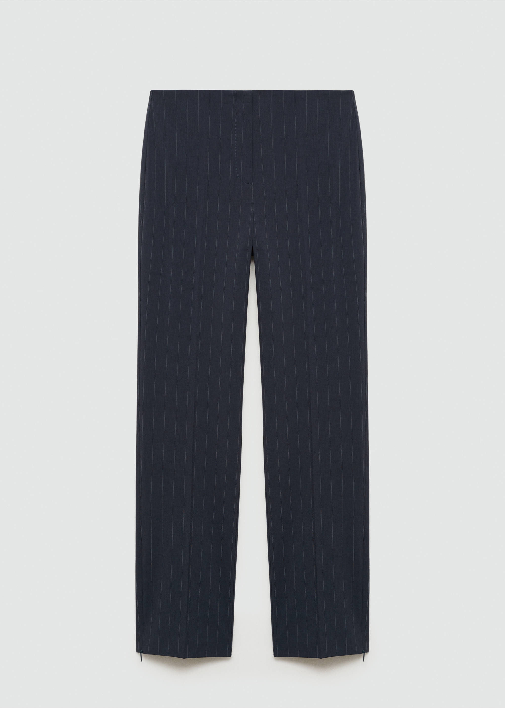 Chalk-stripe straight trousers - Article without model, Dark Navy. Ref: 77045650-00.
