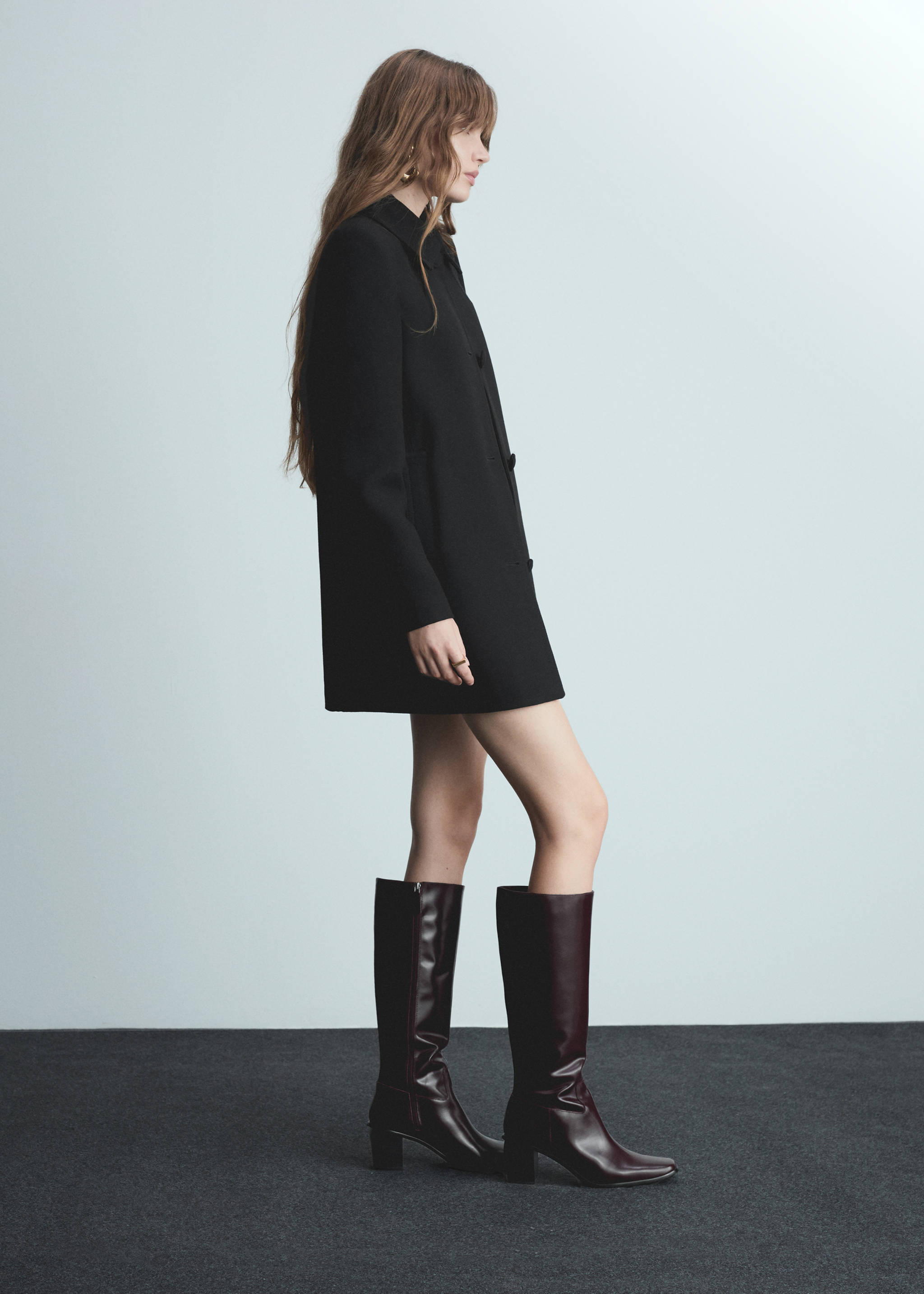 Abrigo recto botones - Plano general