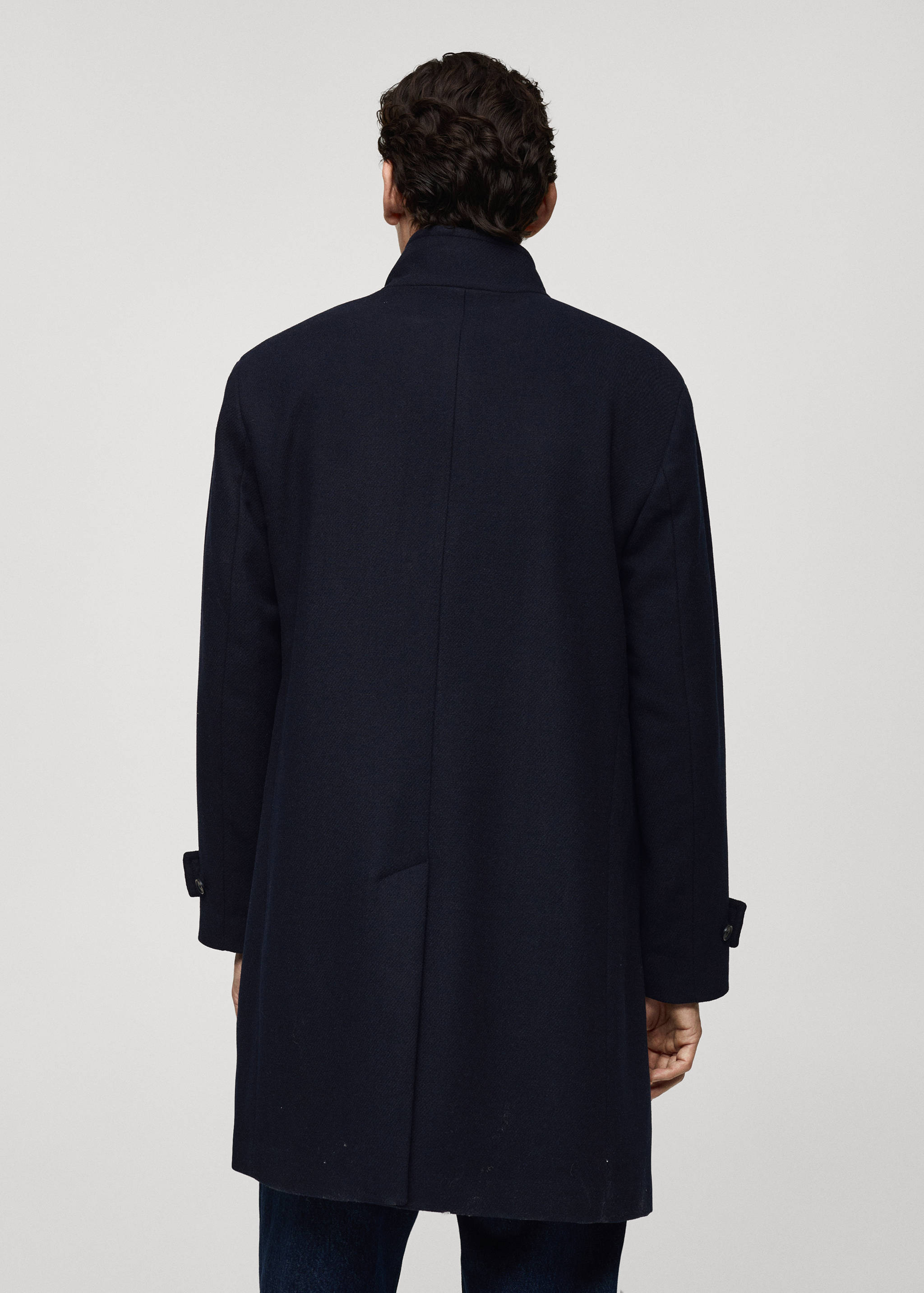 Wool funnel neck coat - Reverse of the article