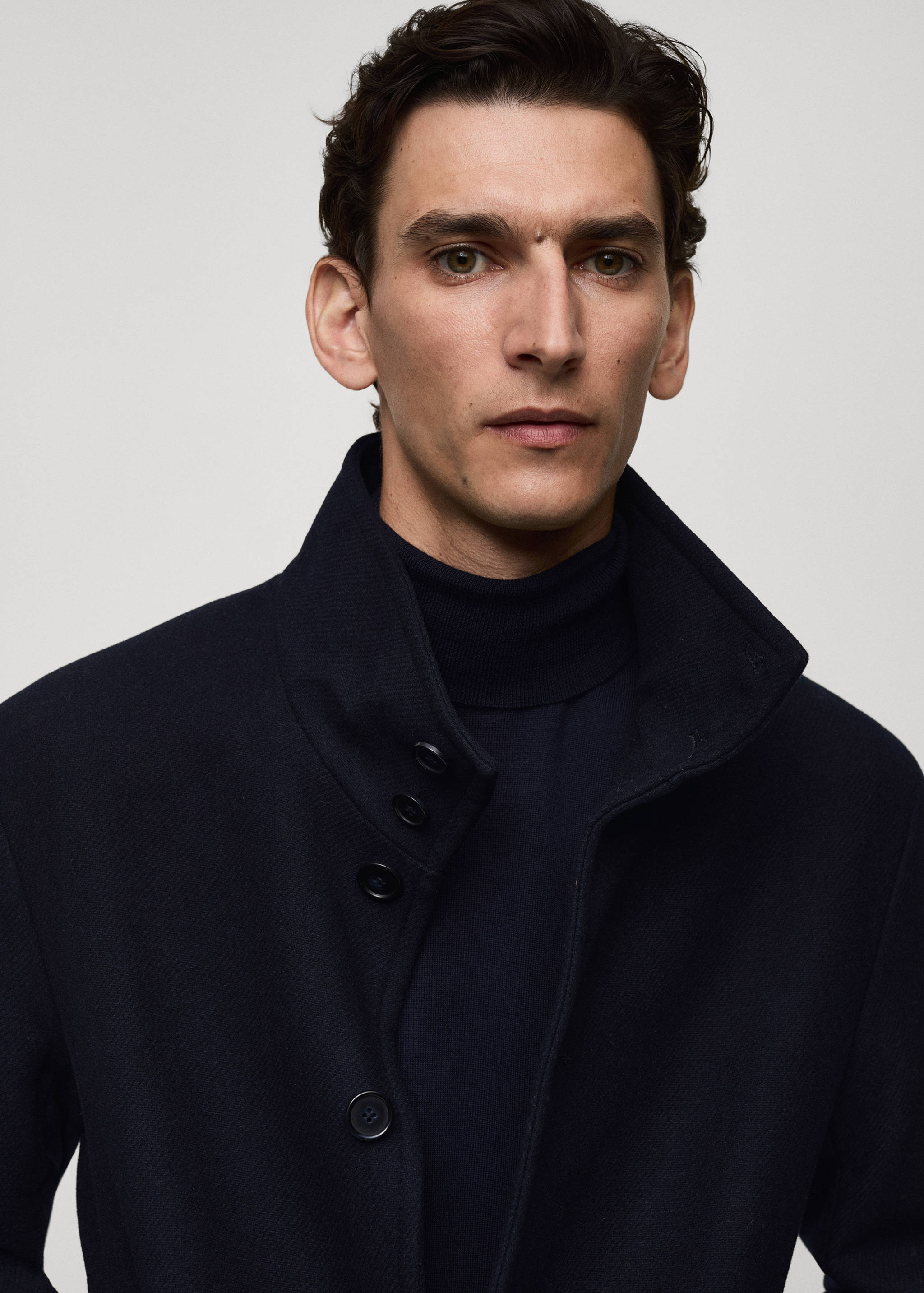 Wool funnel neck coat - Details of the article 1