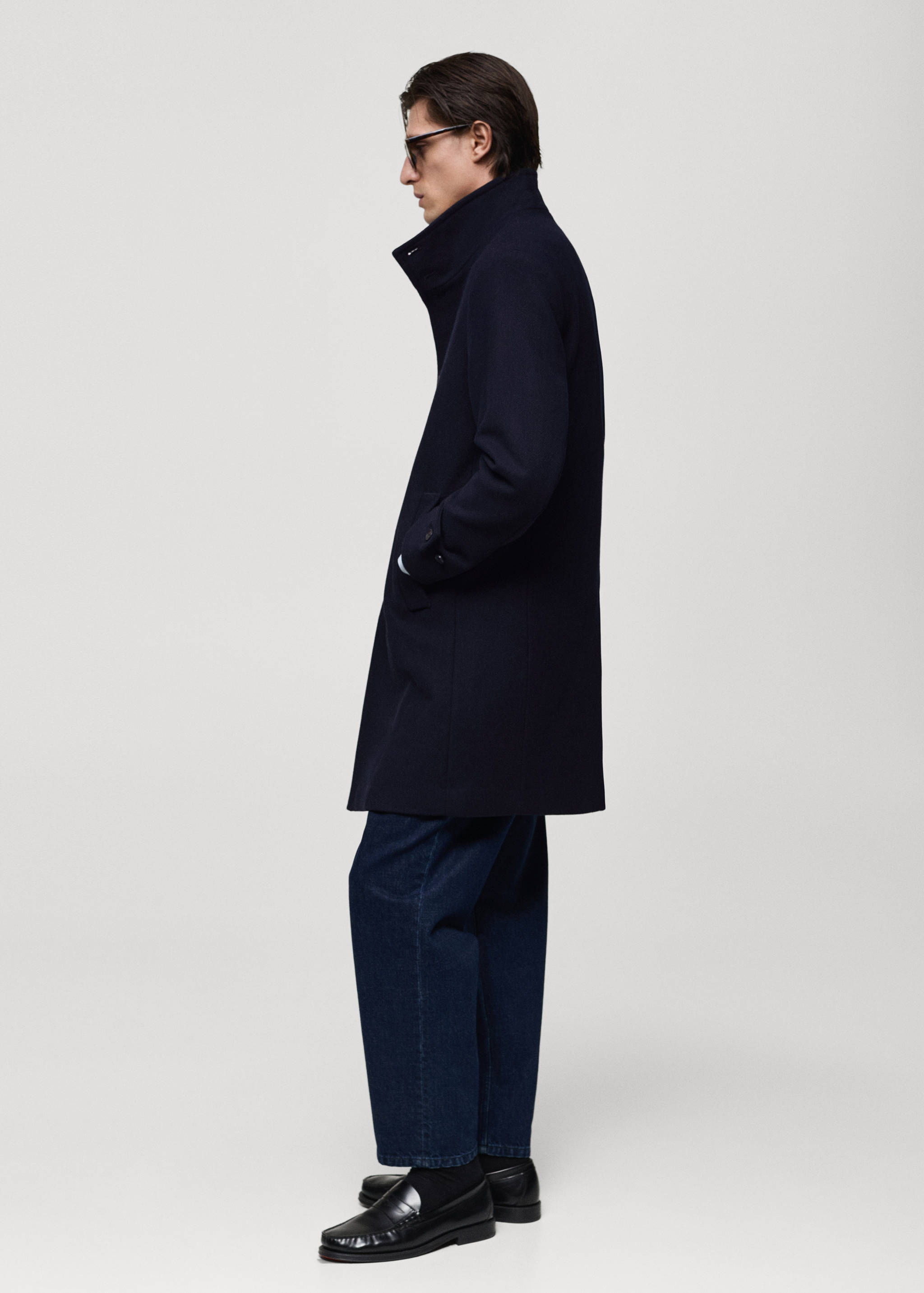 Wool funnel neck coat - Details of the article 4