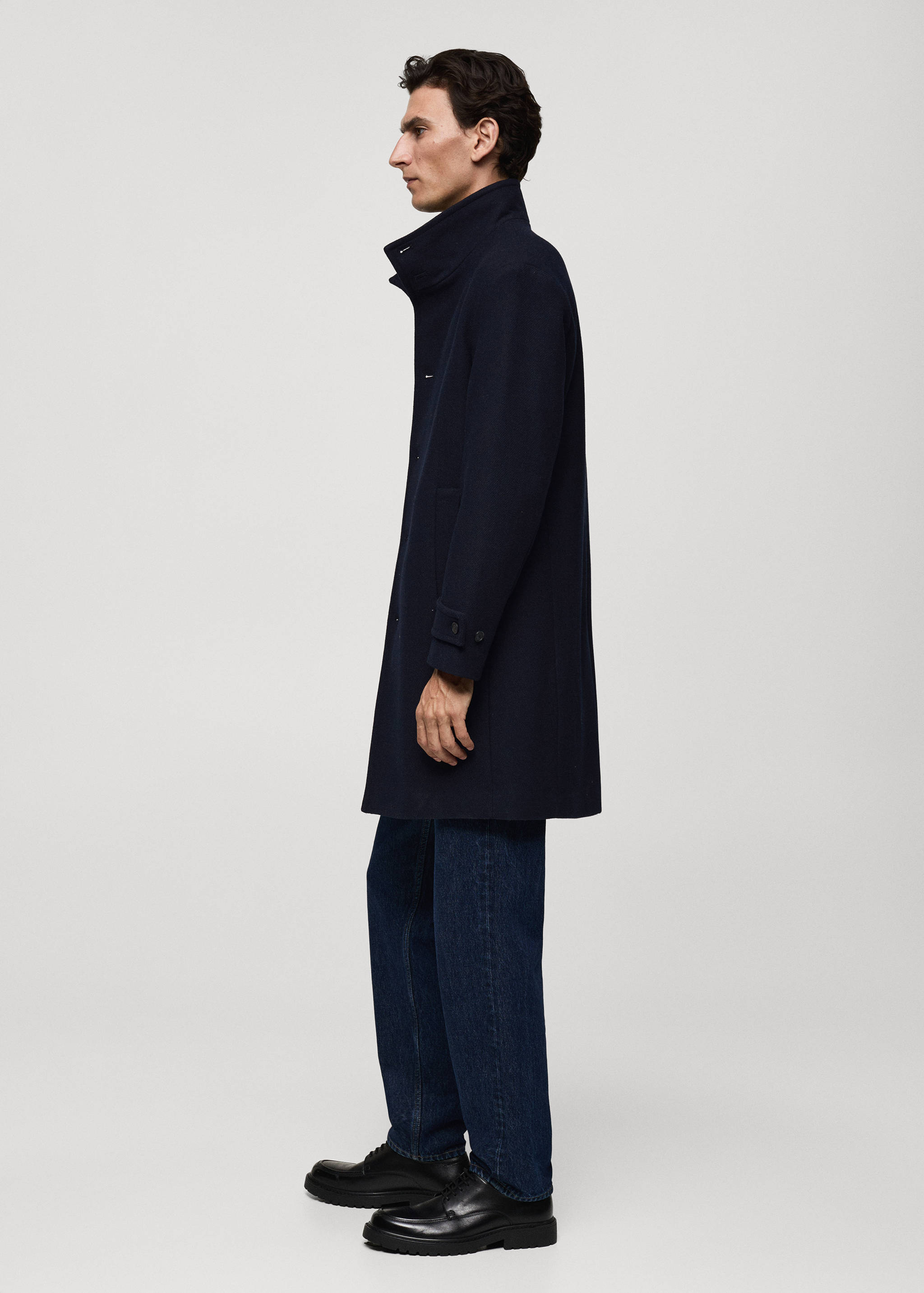 Wool funnel neck coat - Details of the article 2