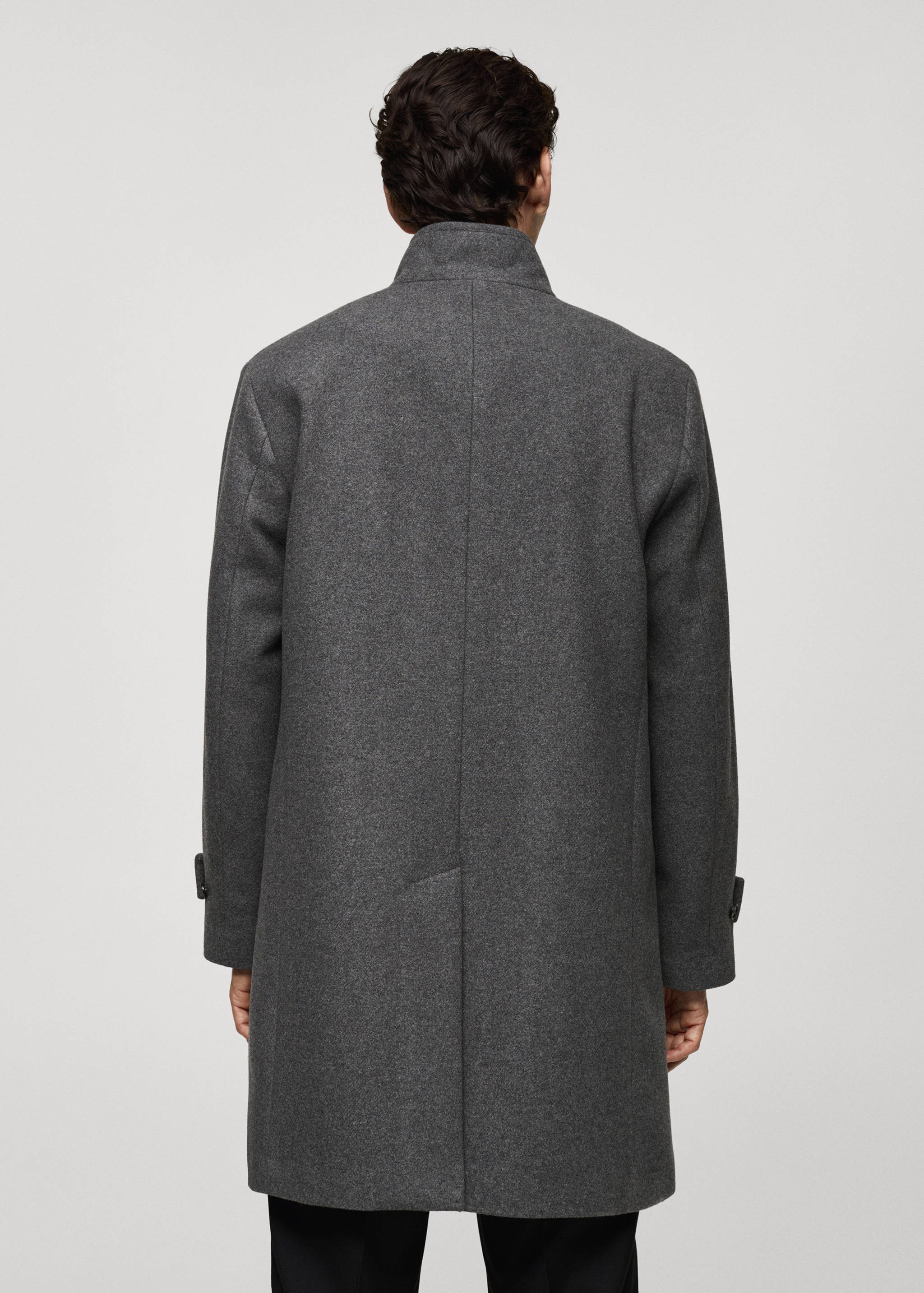 Wool funnel neck coat - Reverse of the article