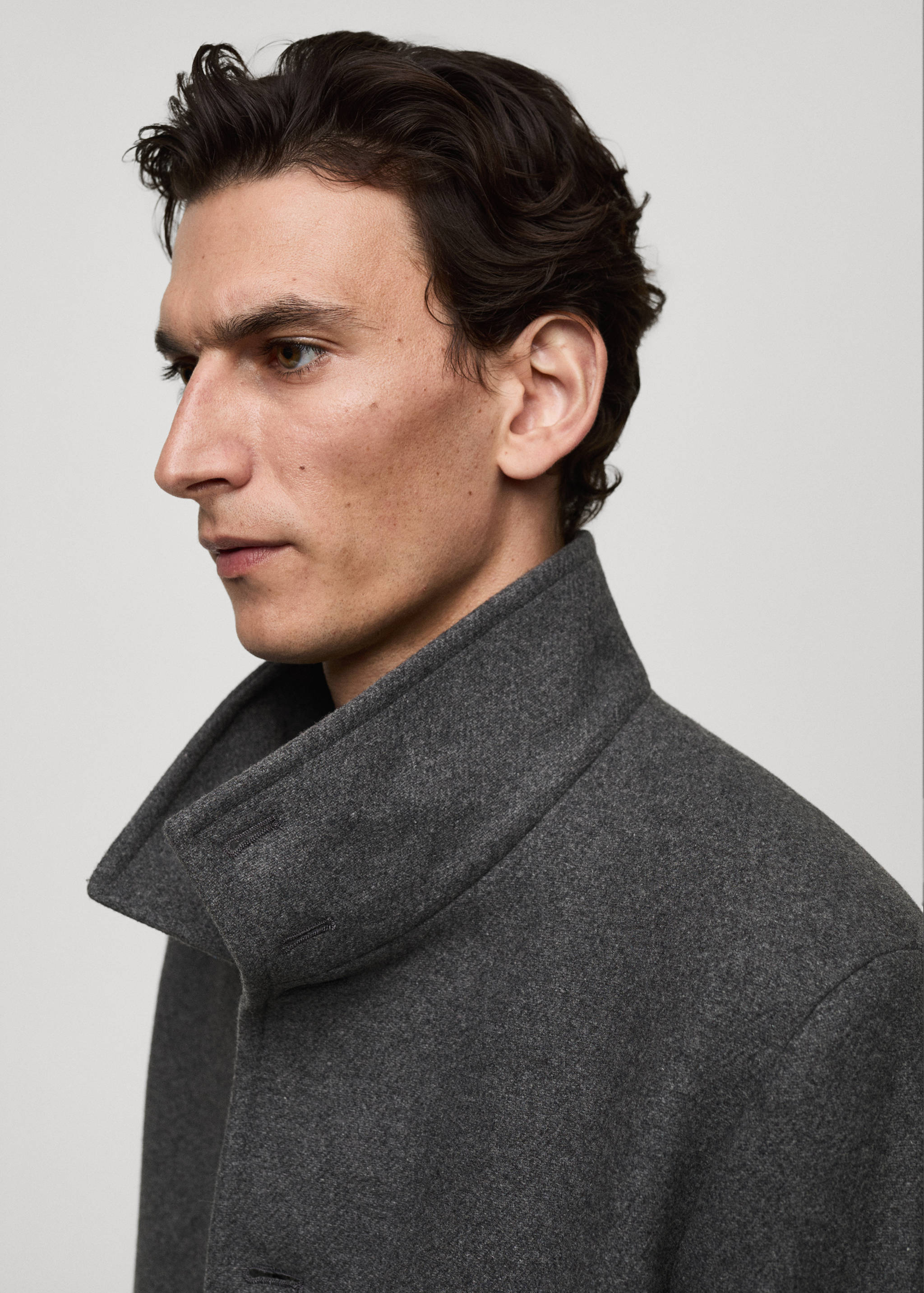 Wool funnel neck coat - Details of the article 1