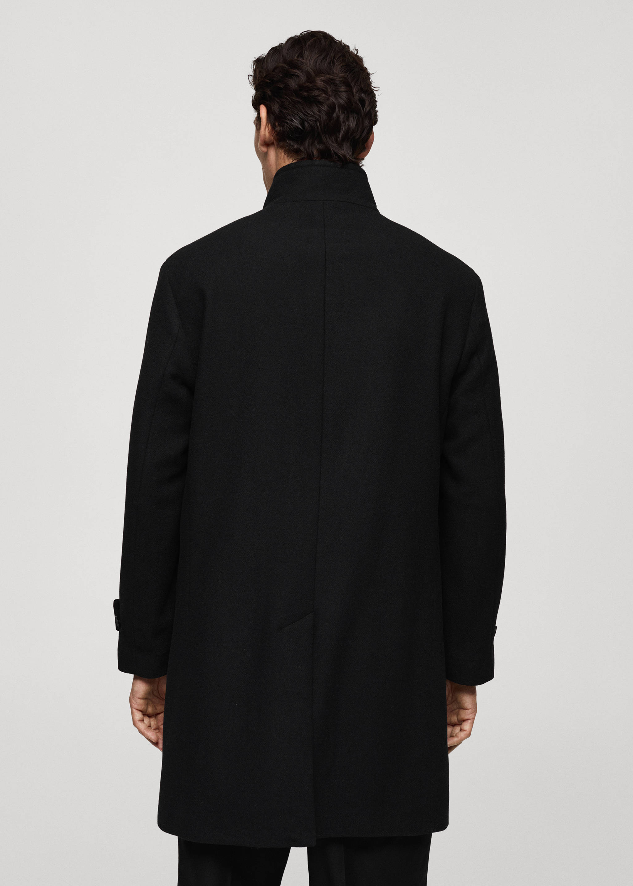 Wool funnel neck coat - Reverse of the article