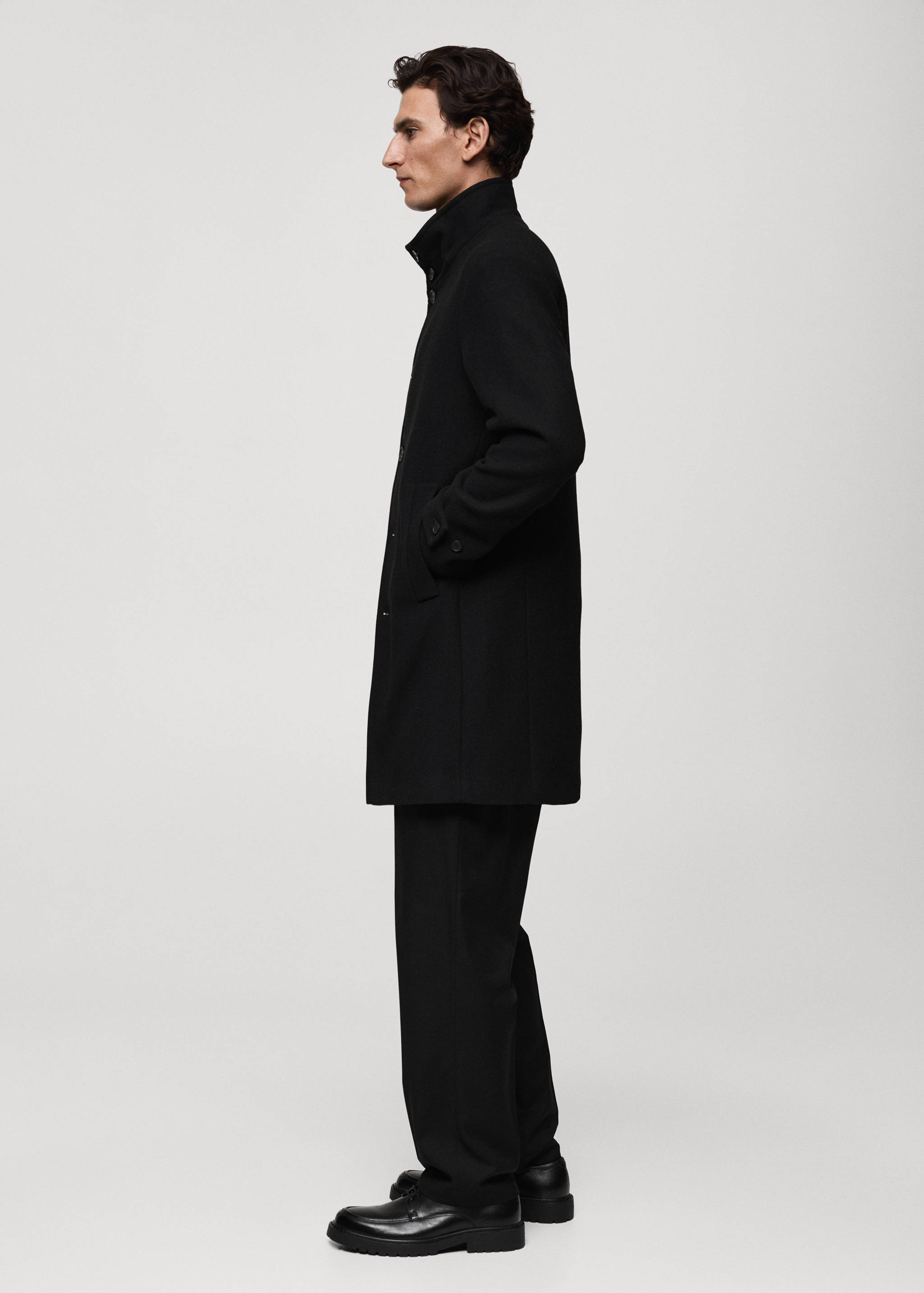 Wool funnel neck coat - Details of the article 2
