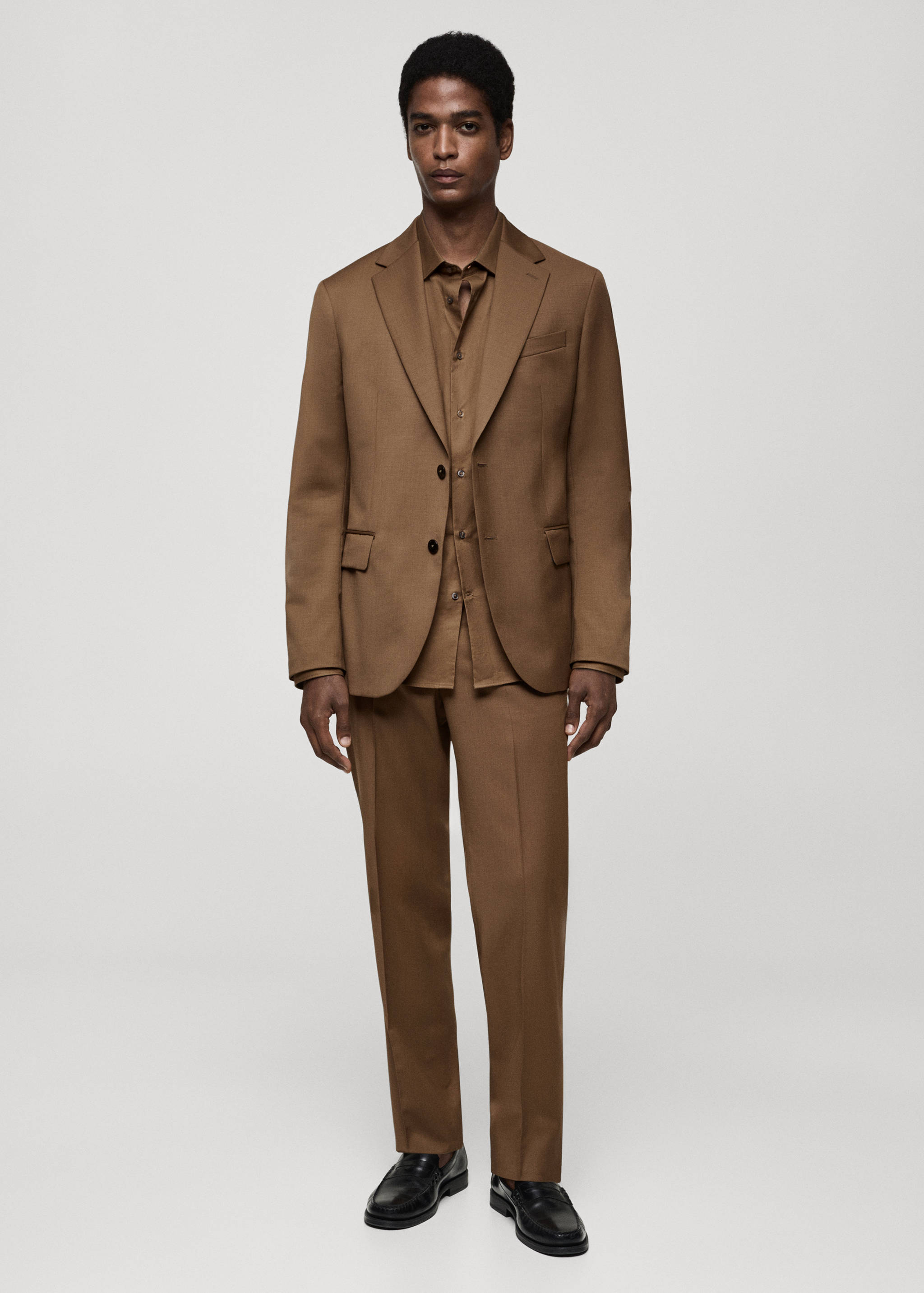 Blazer de fato slim fit de 100% lã virgem - Plano geral