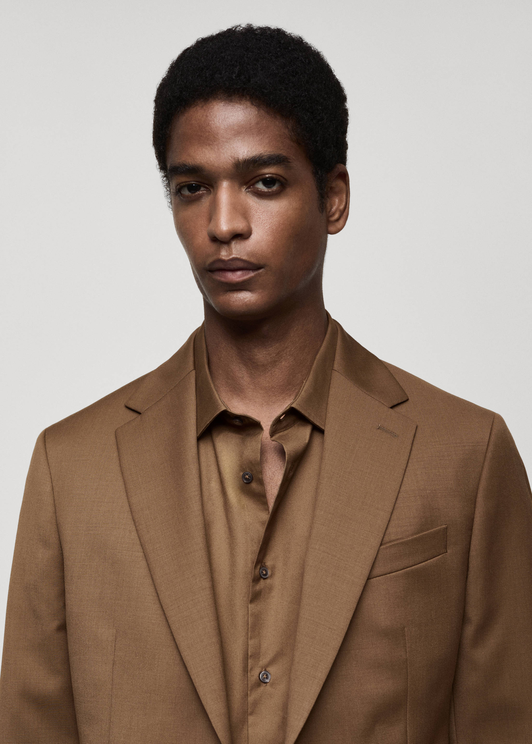 Blazer de fato slim fit de 100% lã virgem - Pormenor do artigo 1