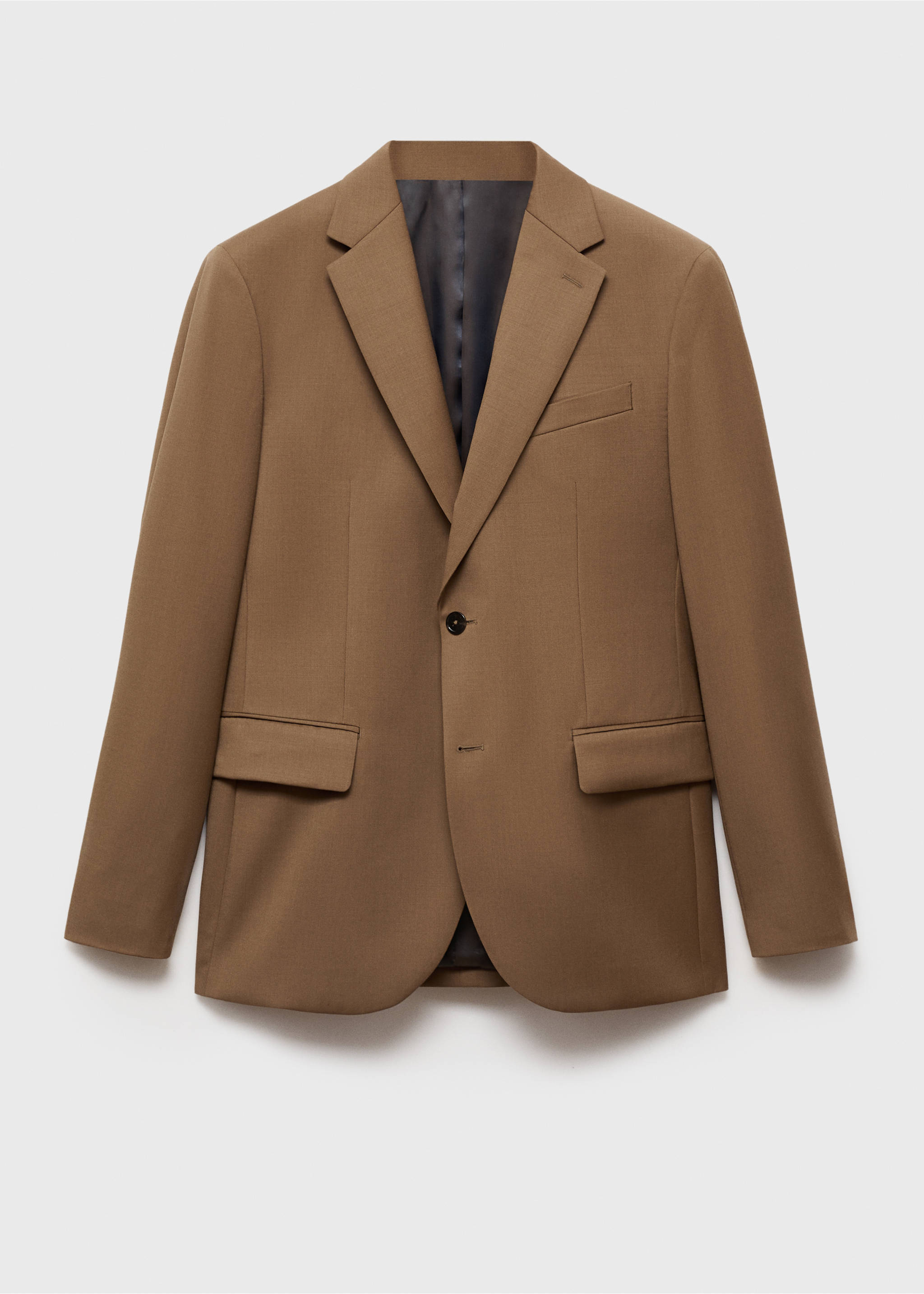 Veste costume slim-fit 100 % laine vierge - Article sans modèle, Marron. Ref: 77045971-00.