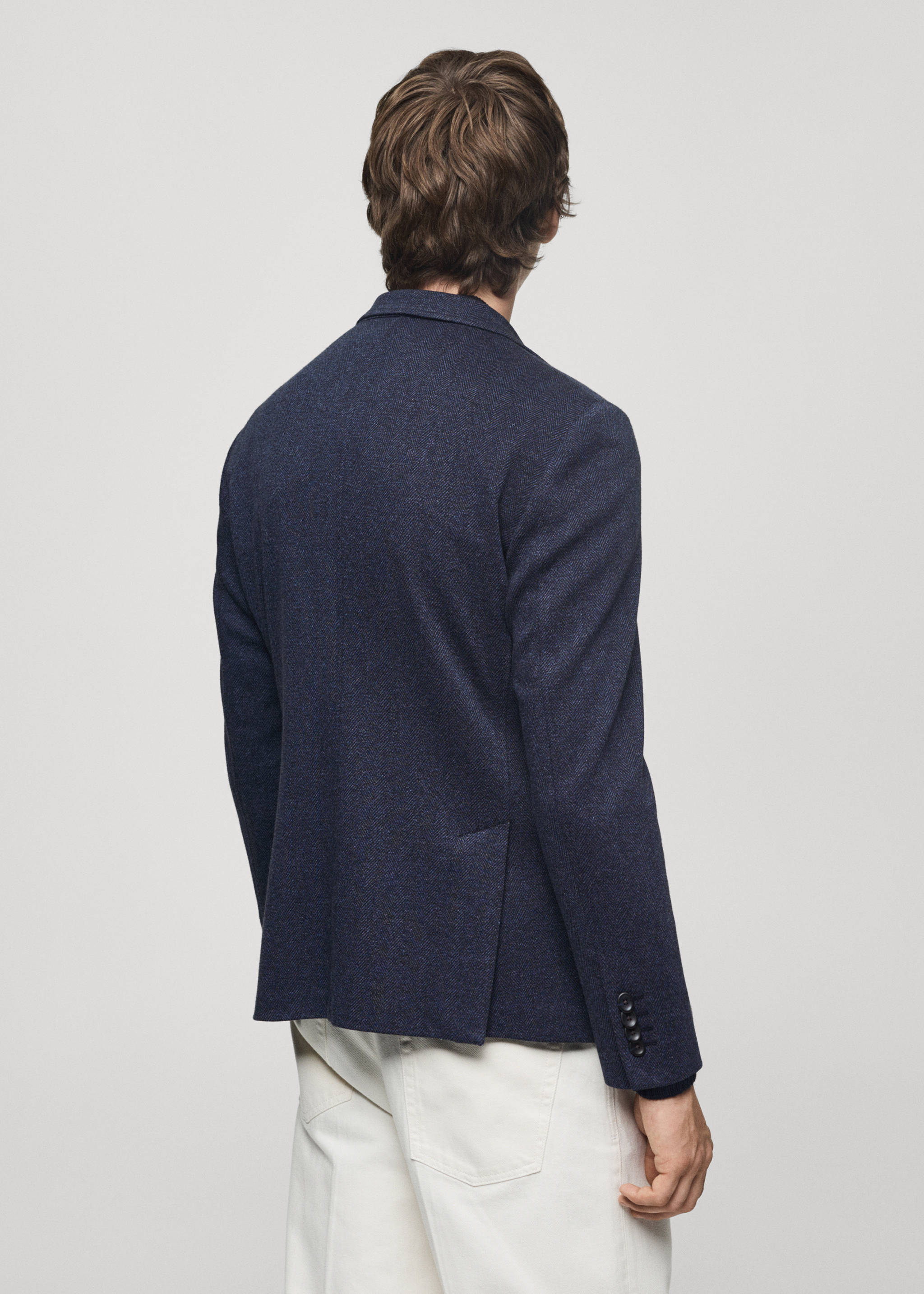 Slim-fit herringbone tailored jacket - Reverse of the article