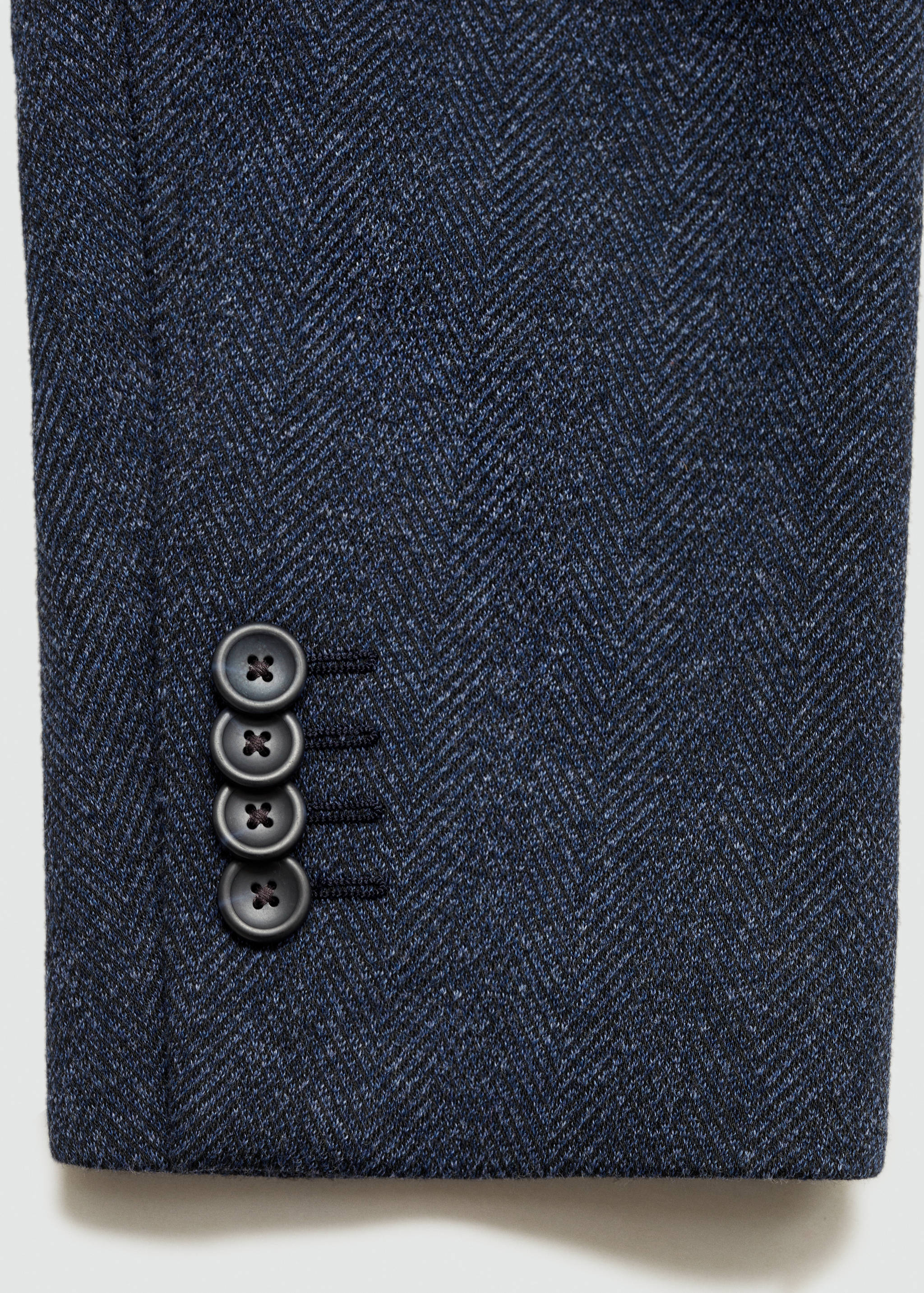 Slim-fit herringbone tailored jacket - Details of the article 0