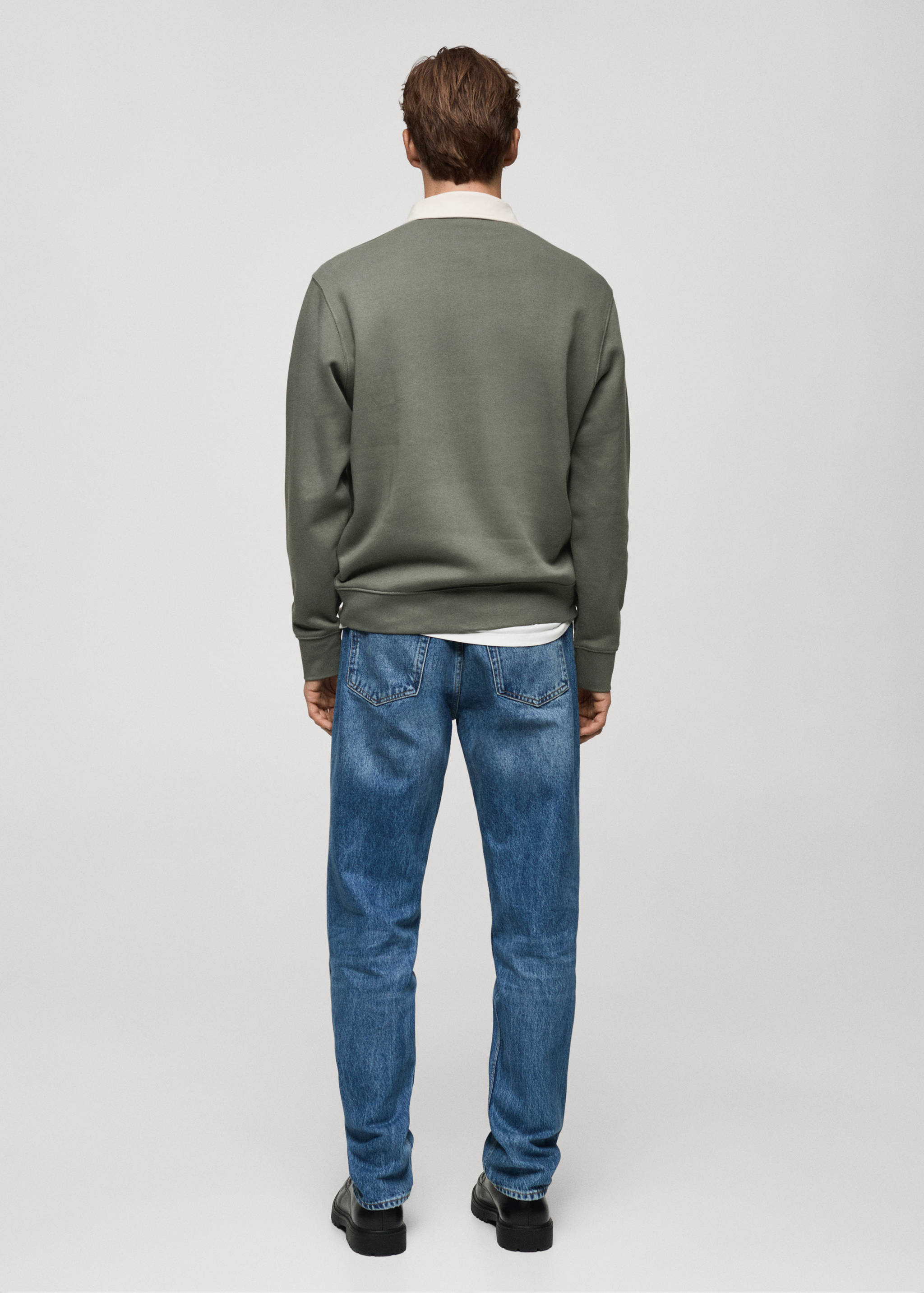 Polo-Sweatshirt mit Schriftzug vorne - Rückseite des Artikels