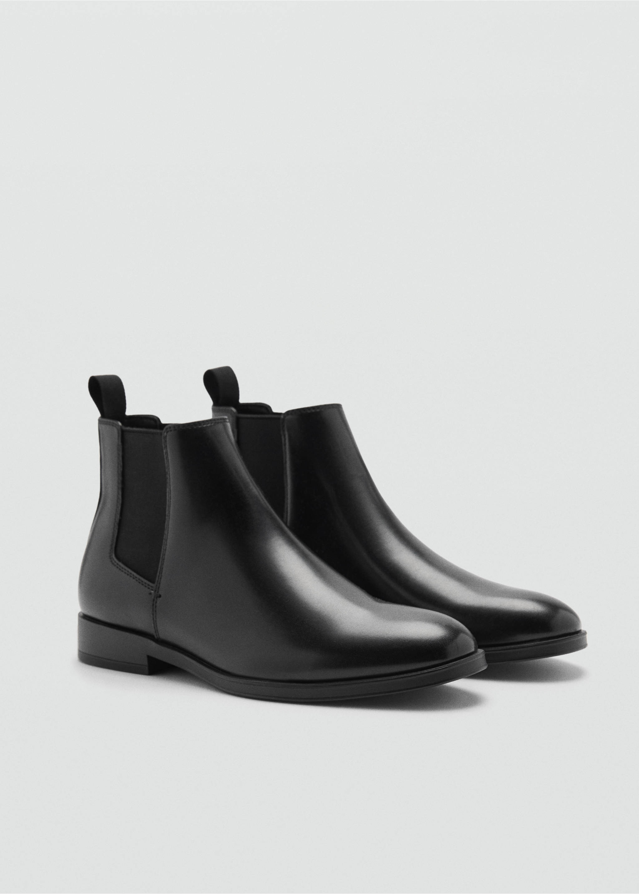 Faux-leather chelsea ankle boots - Medium plane, Black. Ref: 77045980-00.