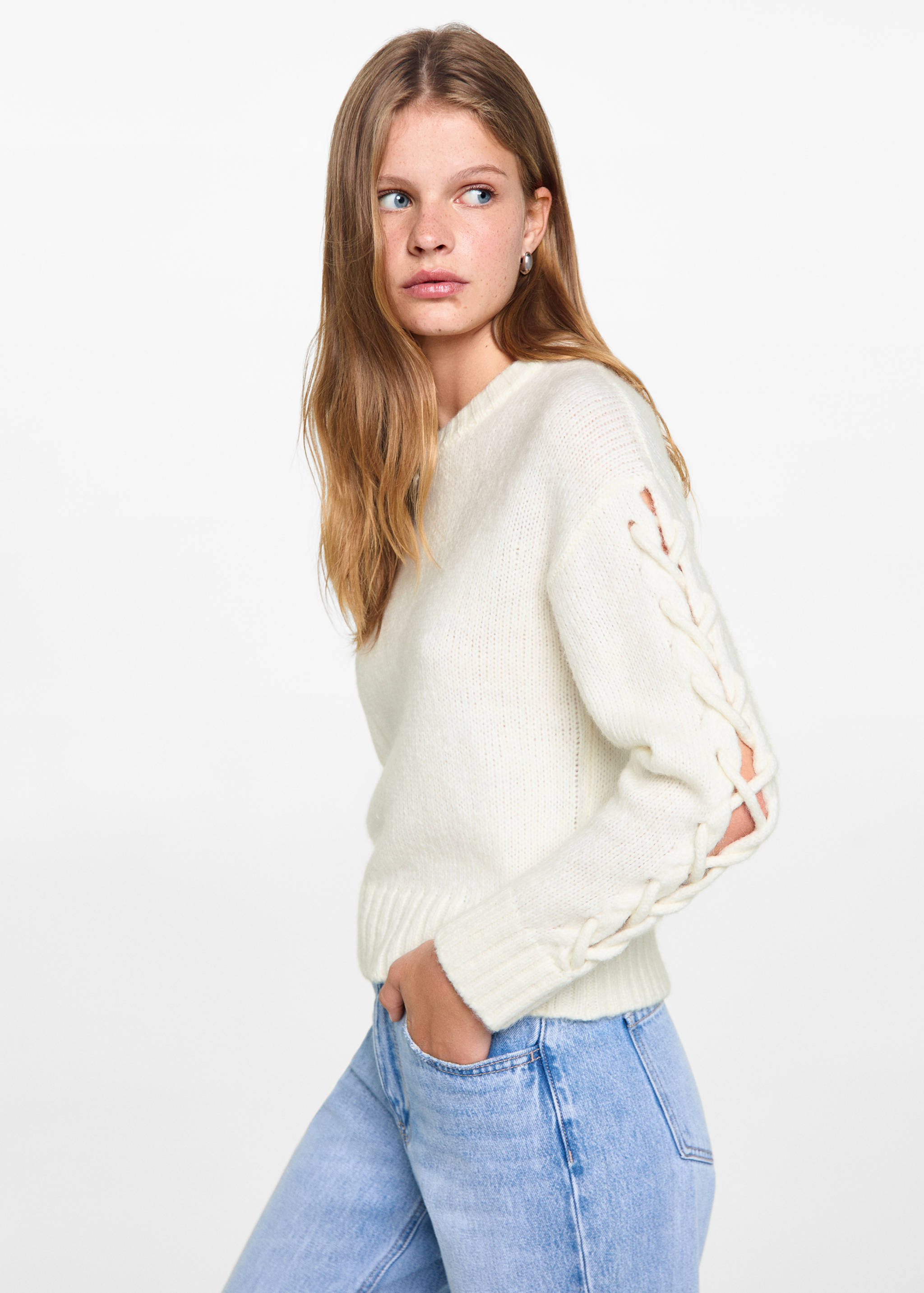 Braided sleeve sweater - Medium plane