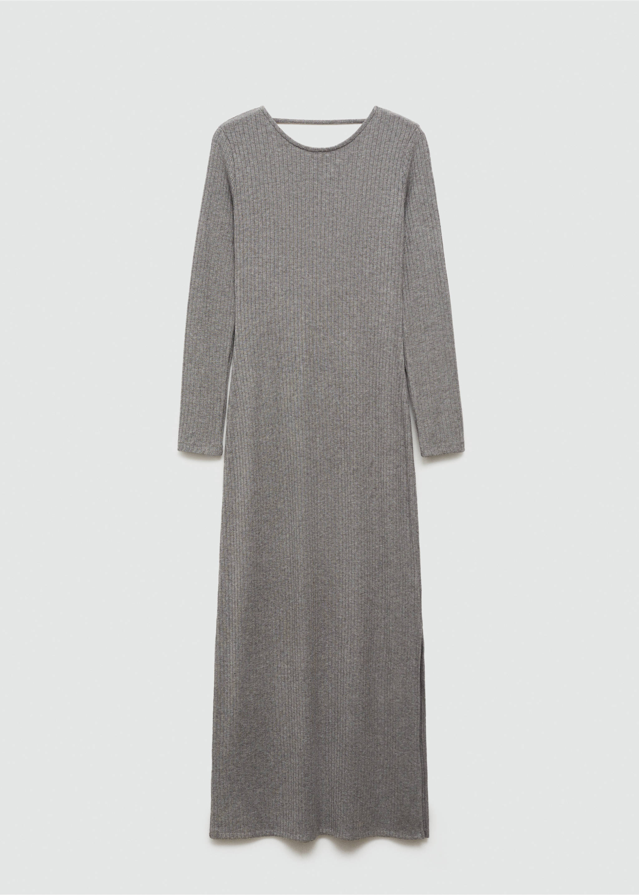 Robe midi à bords côtelés - Article sans modèle, Gris chiné moyen. Ref: 77045985-00.