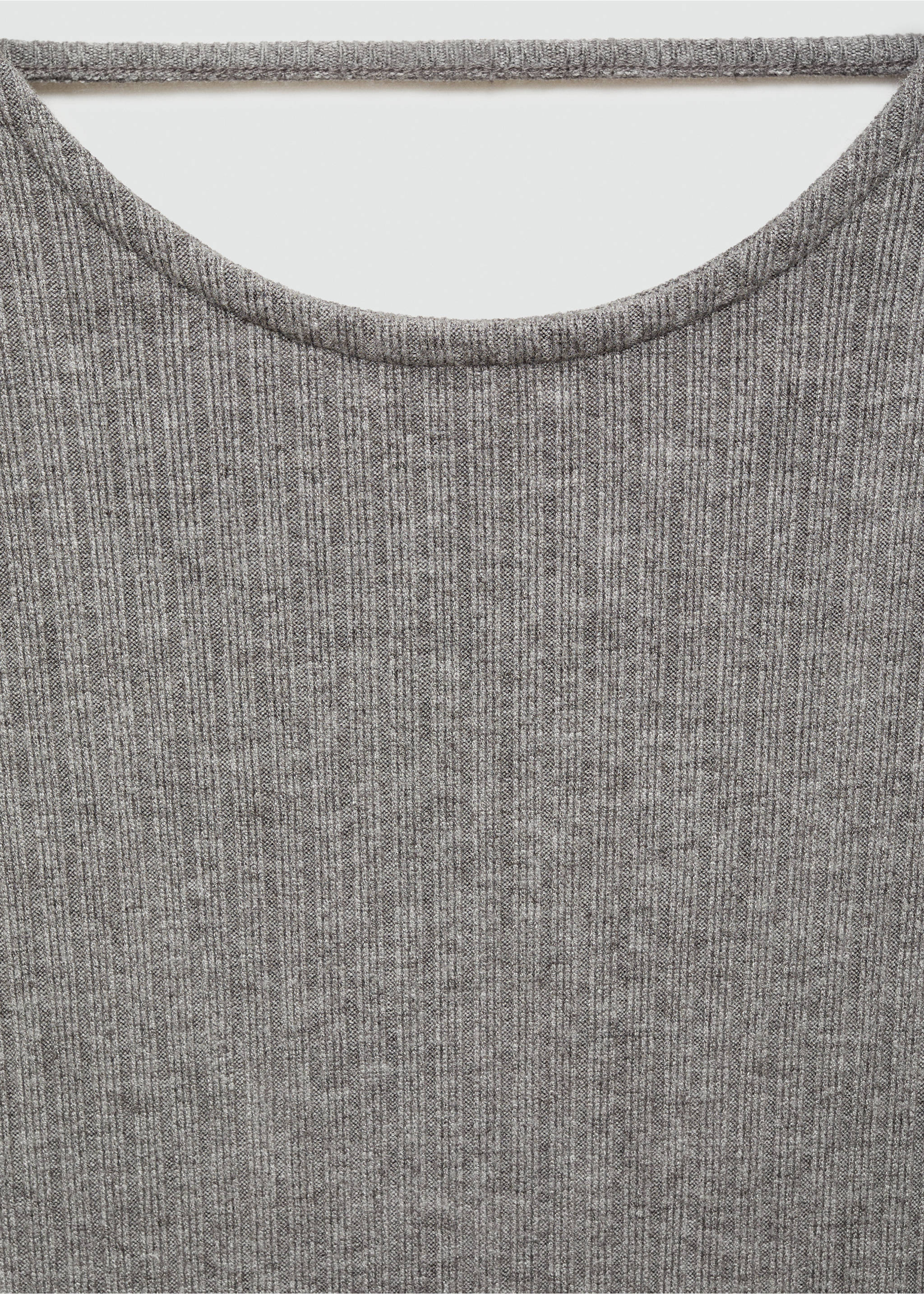 Robe midi à bords côtelés - Détail de l'article 8, Gris chiné moyen. Ref: 77045985-00.