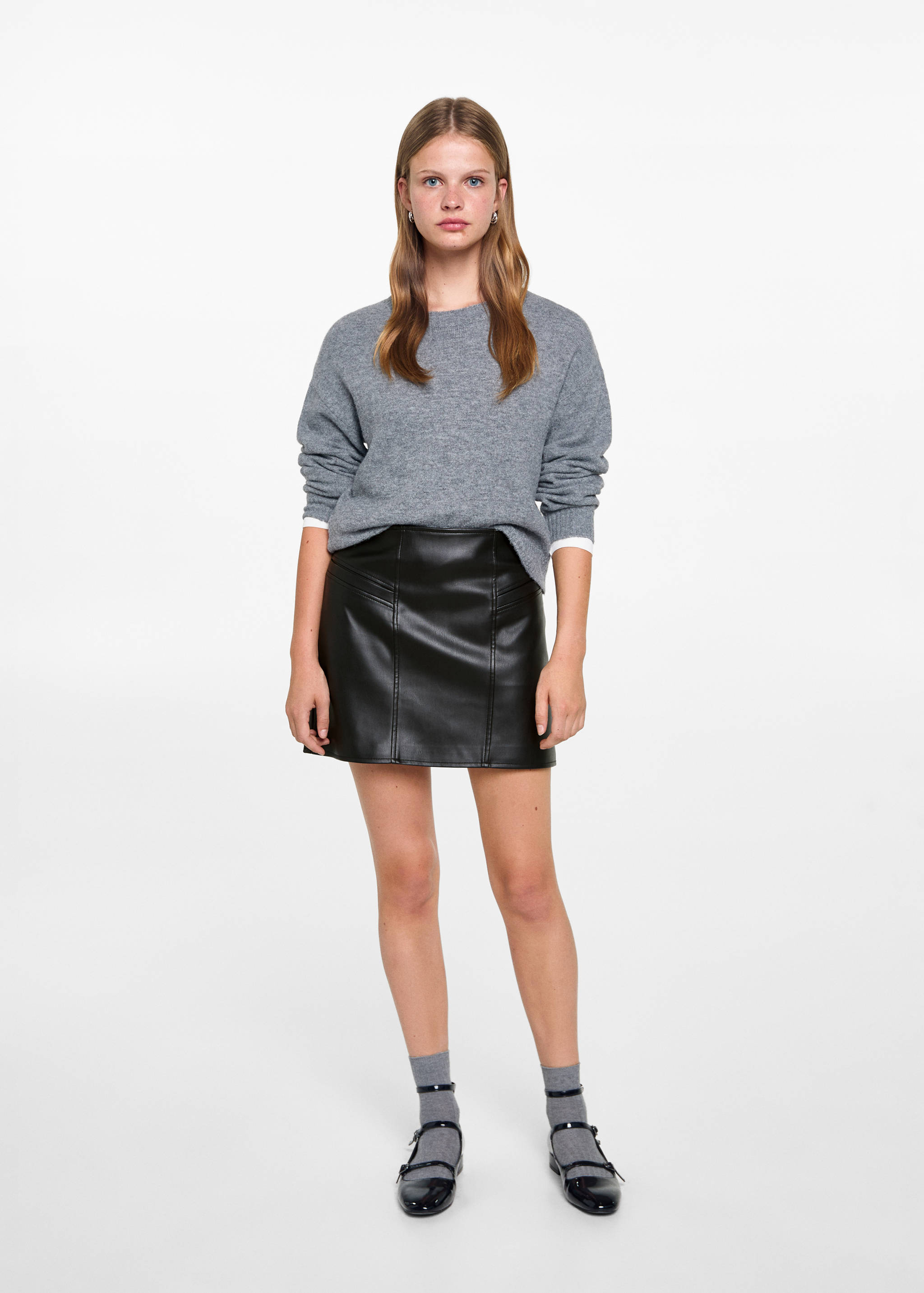 Faux-leather mini-skirt - General plane