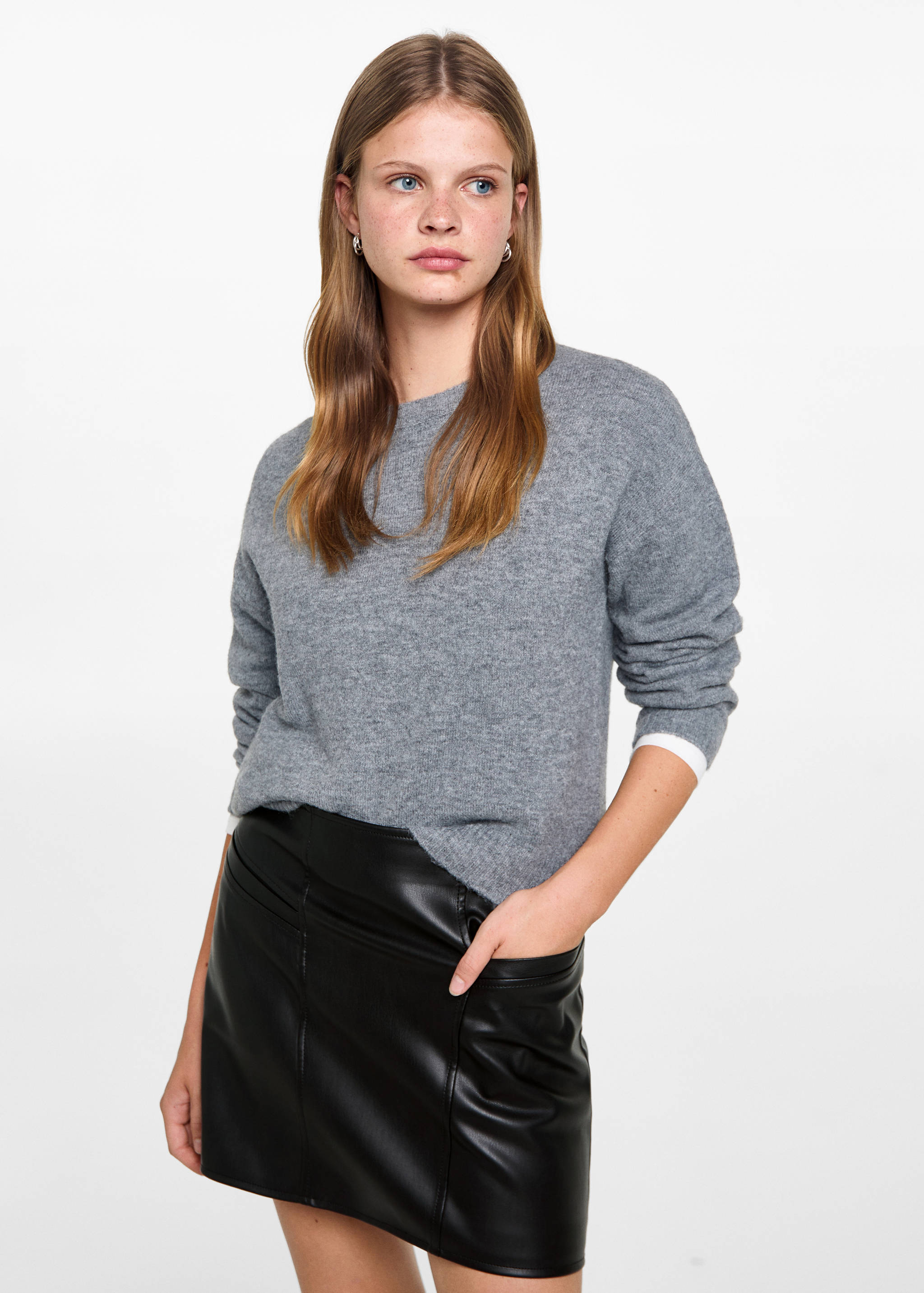 Faux-leather mini-skirt - Medium plane