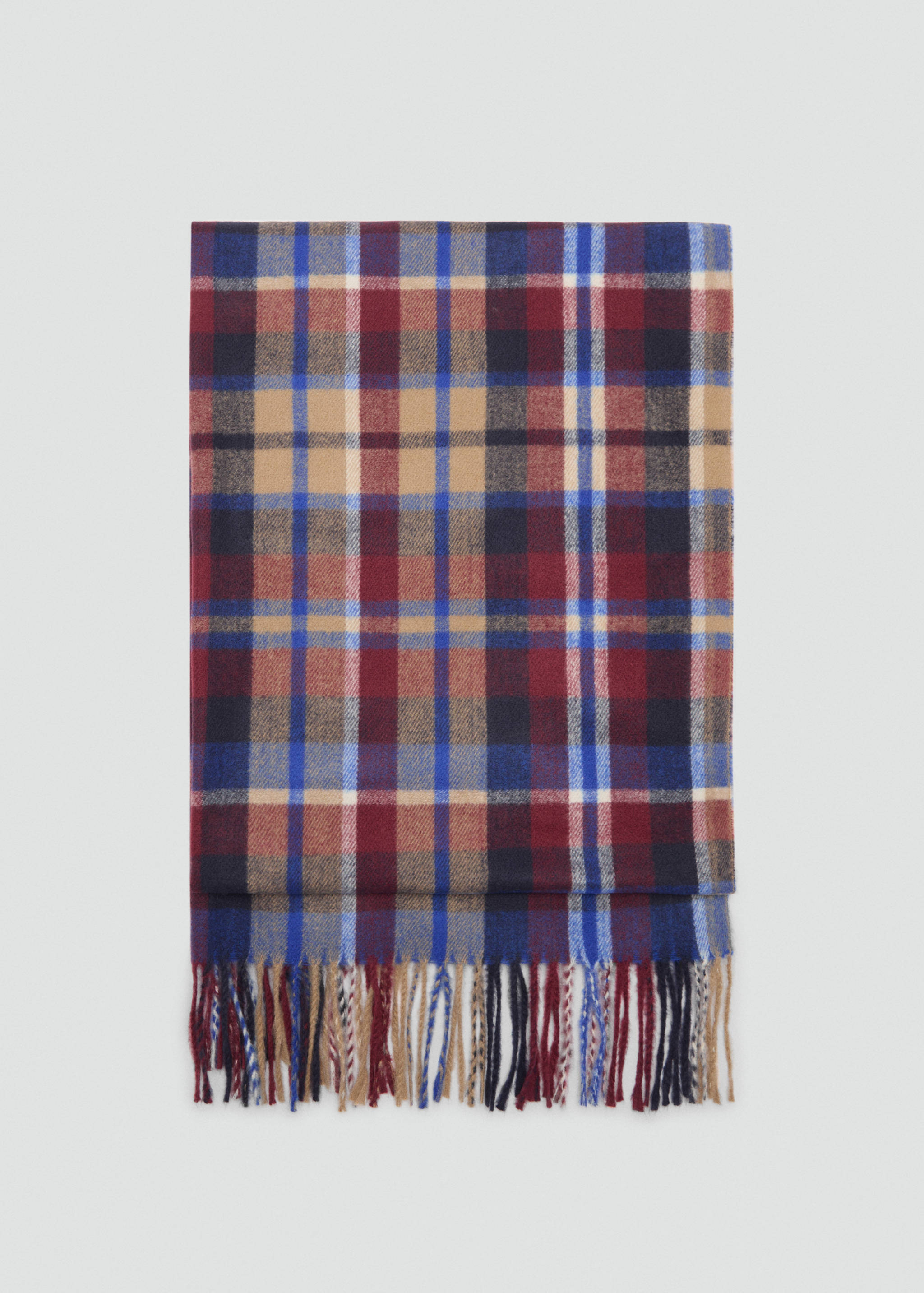 Fular în carouri cu terminații franjurate - Articol fără model