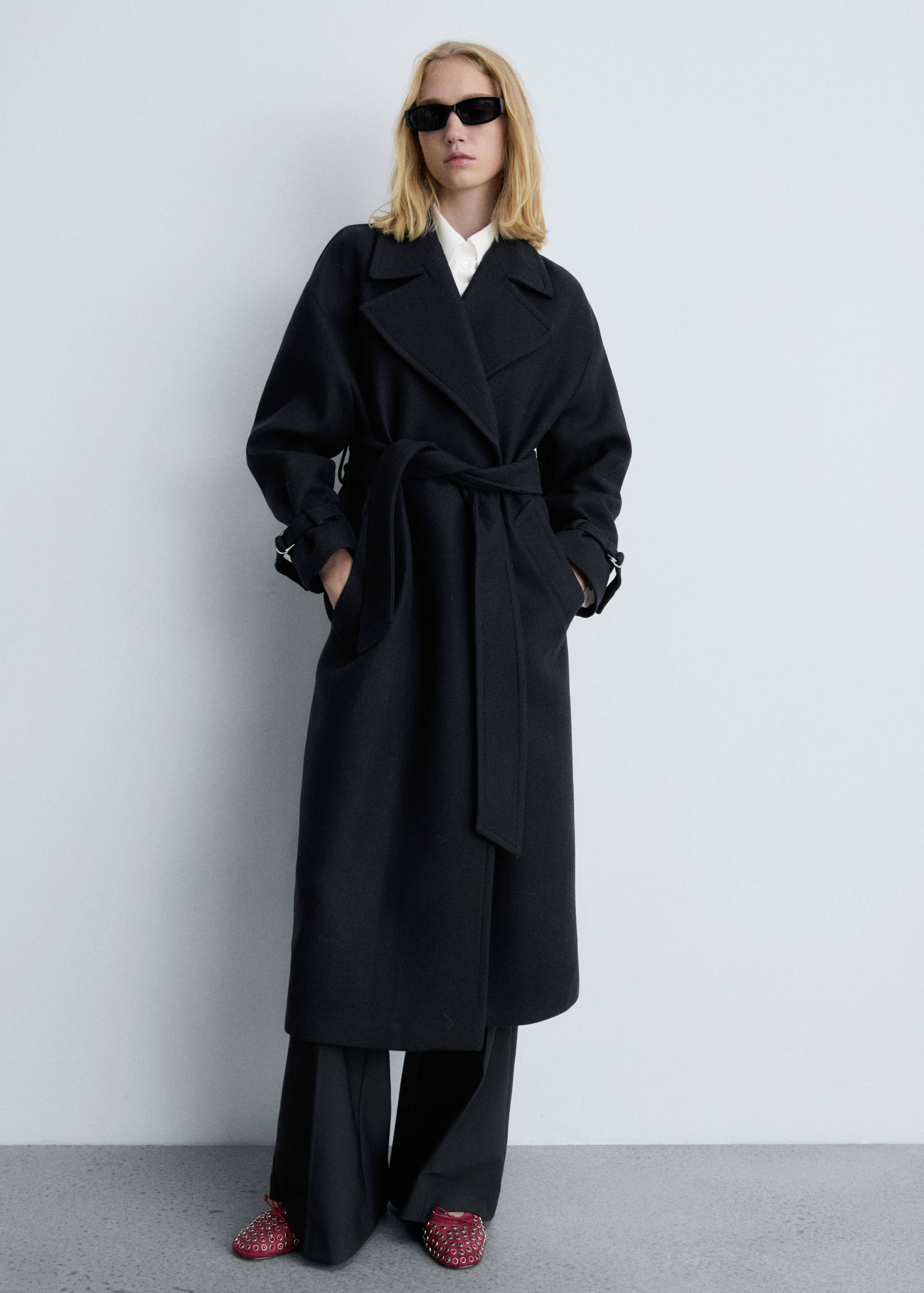 Studded mesh ballerina shoes - General plane