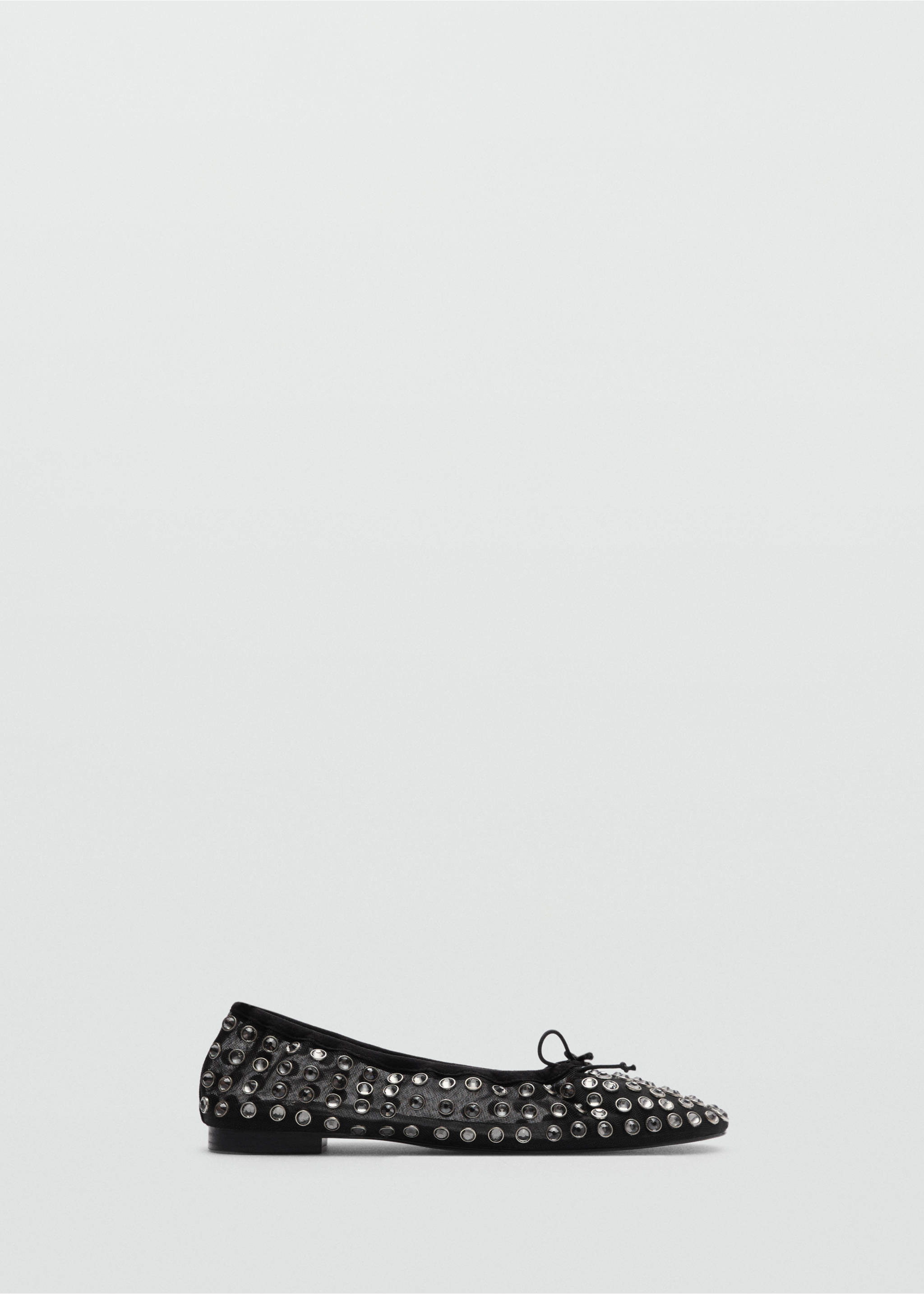 Studded mesh ballerina shoes - Article without model, Black. Ref: 77045998-00.
