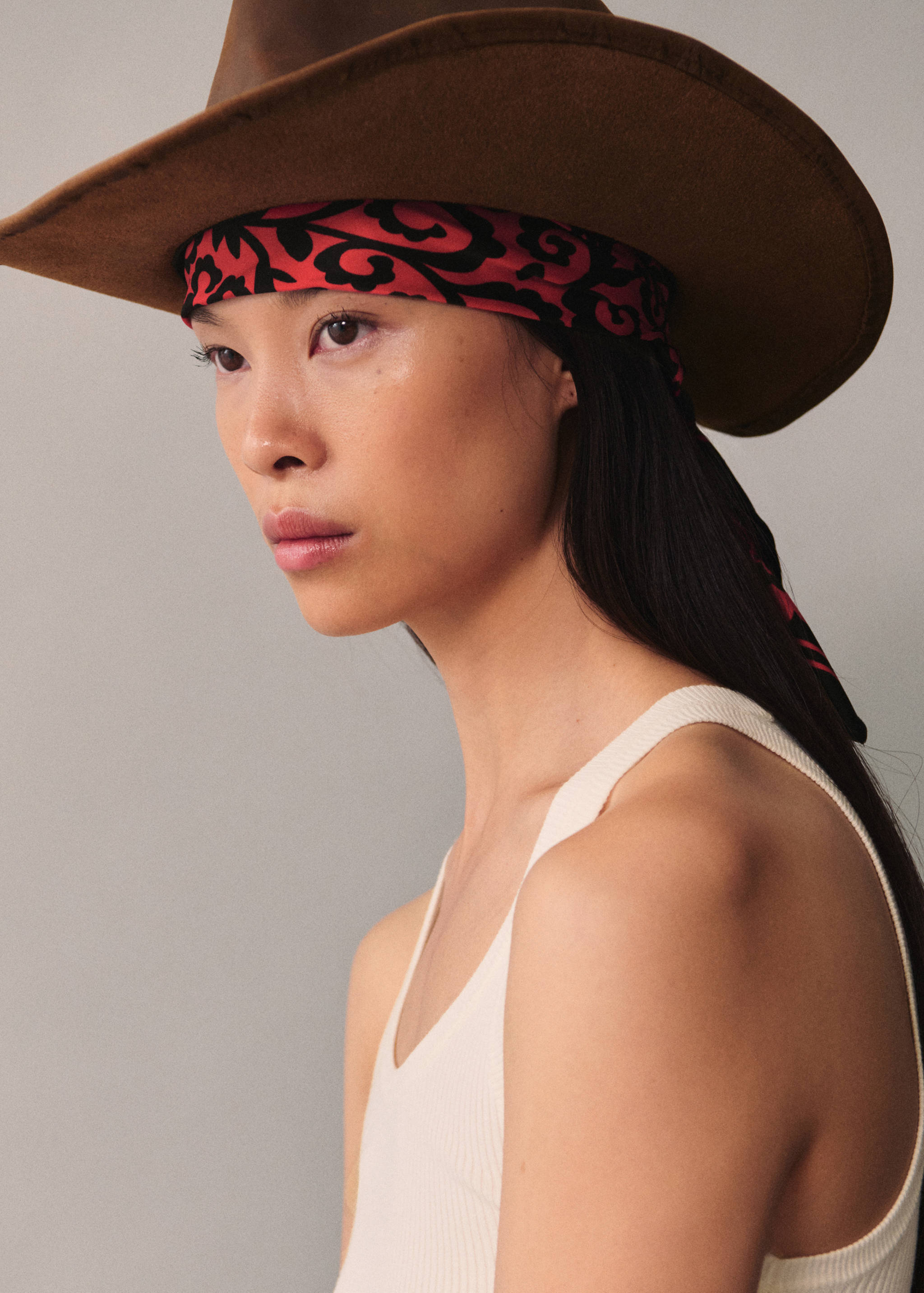 Foulard satiné imprimé - Plan général