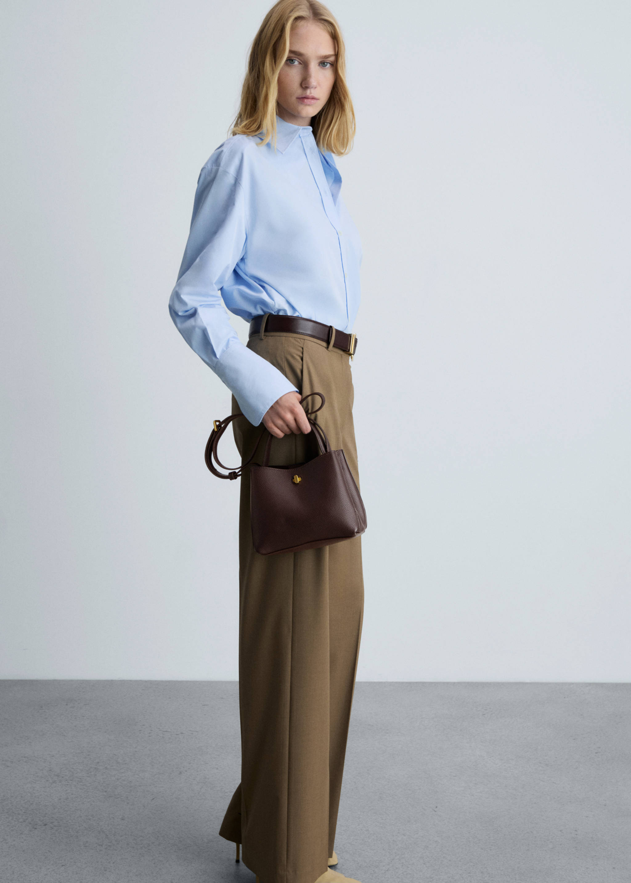 Mini shopper bag with metallic detail - General plane