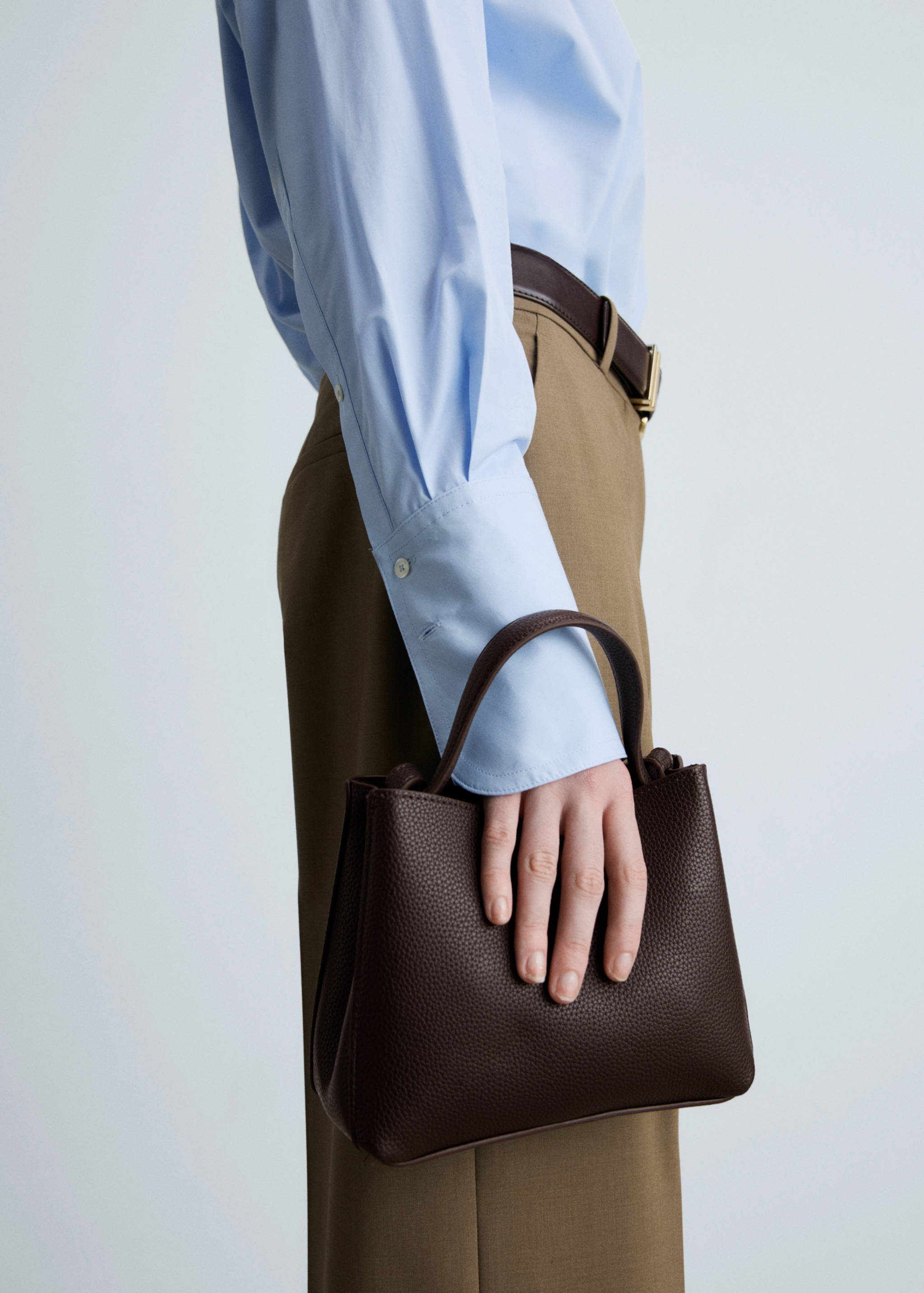 Mini shopper bag with metallic detail - Details of the article 9